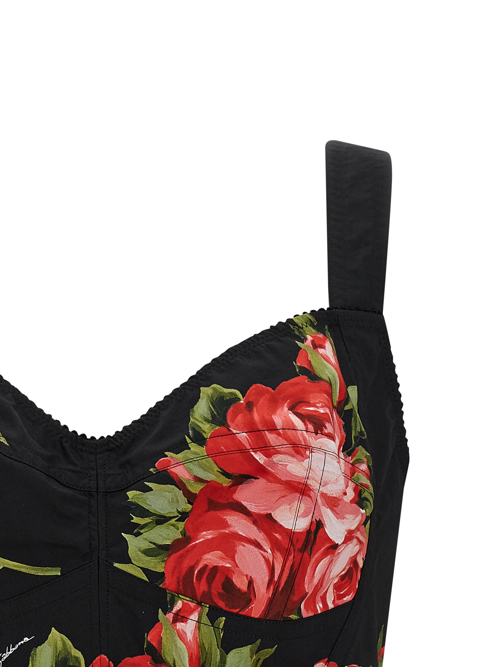 Dolce & Gabbana Black Cotton Tank Tops Dolce & Gabbana