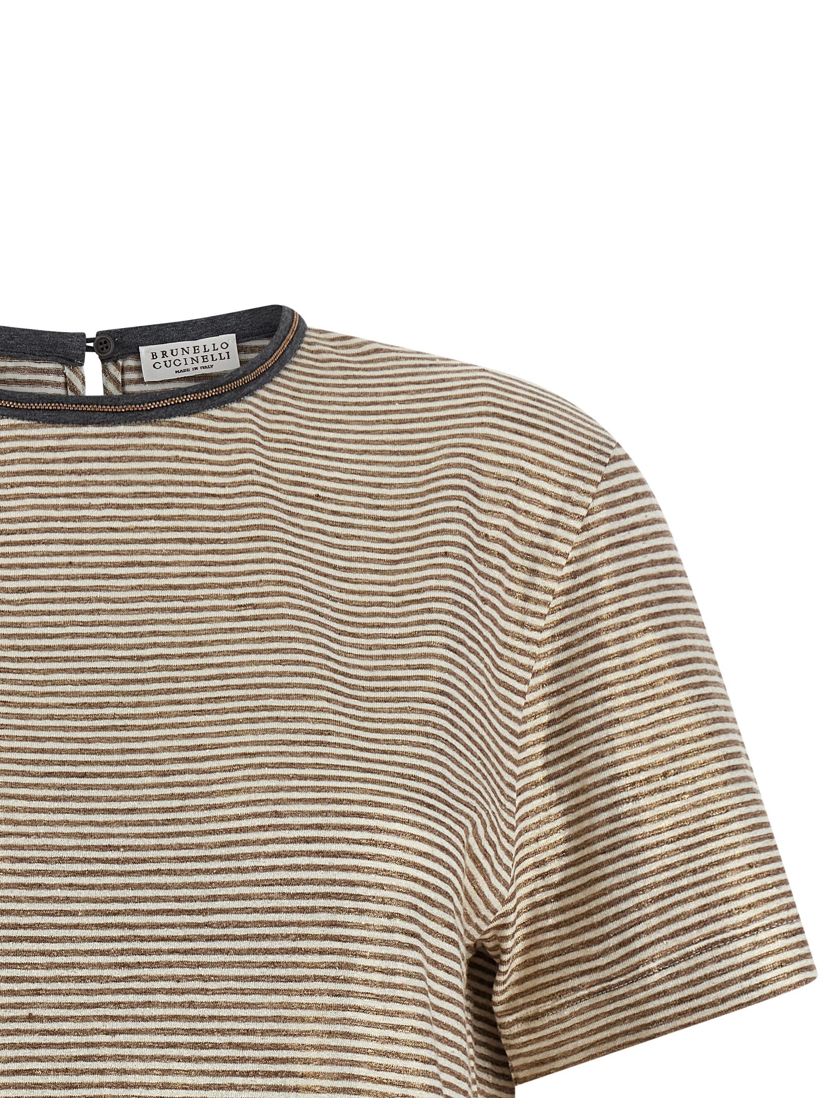 Brunello Cucinelli Multicolor Linen T-Shirt Brunello Cucinelli