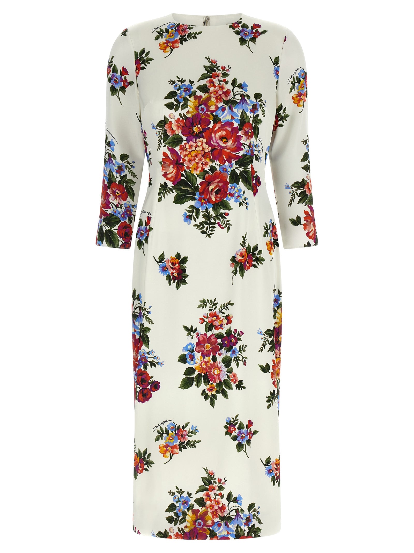 Dolce & Gabbana White Viscose Midi Dress Dolce & Gabbana