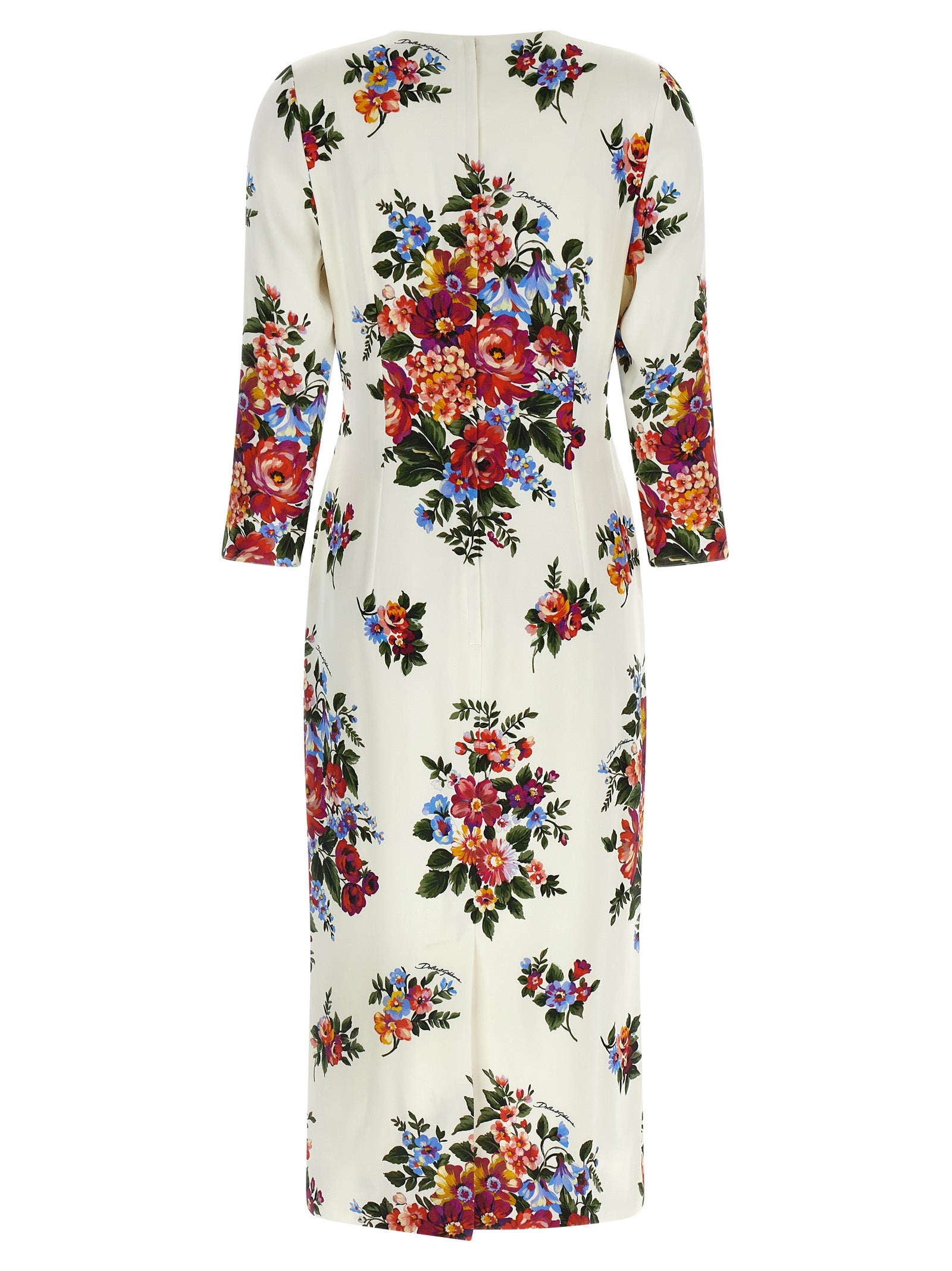 Dolce & Gabbana White Viscose Midi Dress Dolce & Gabbana