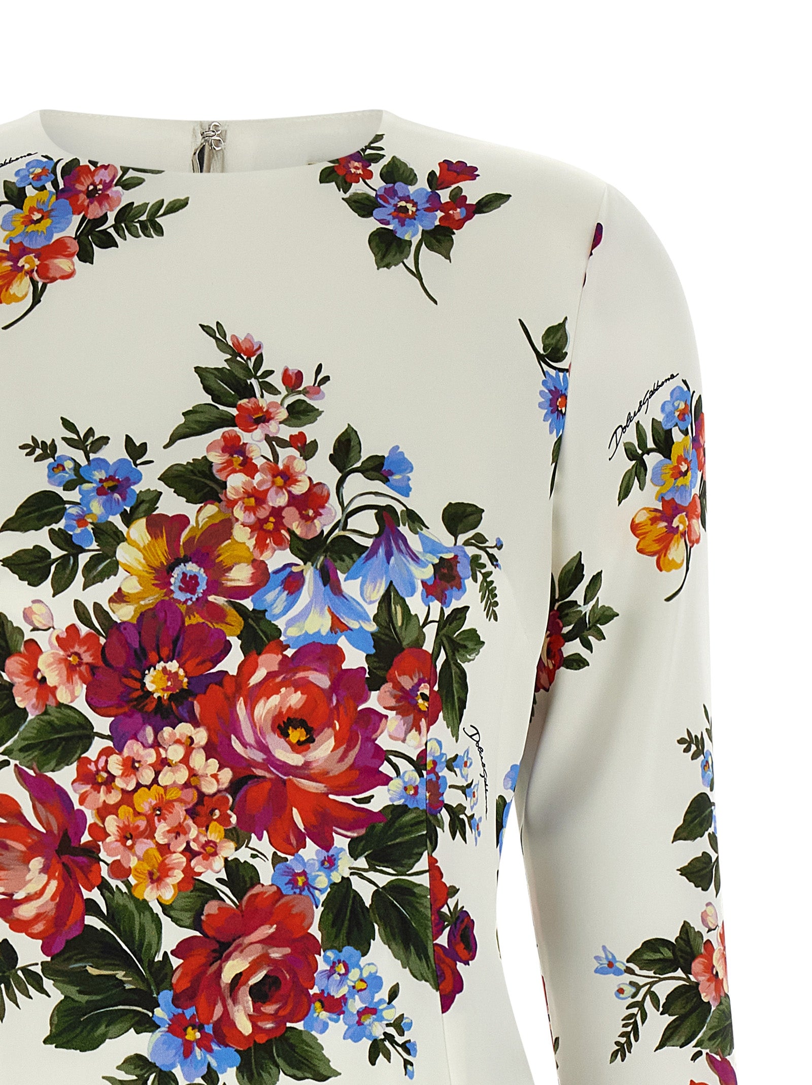 Dolce & Gabbana White Viscose Midi Dress Dolce & Gabbana
