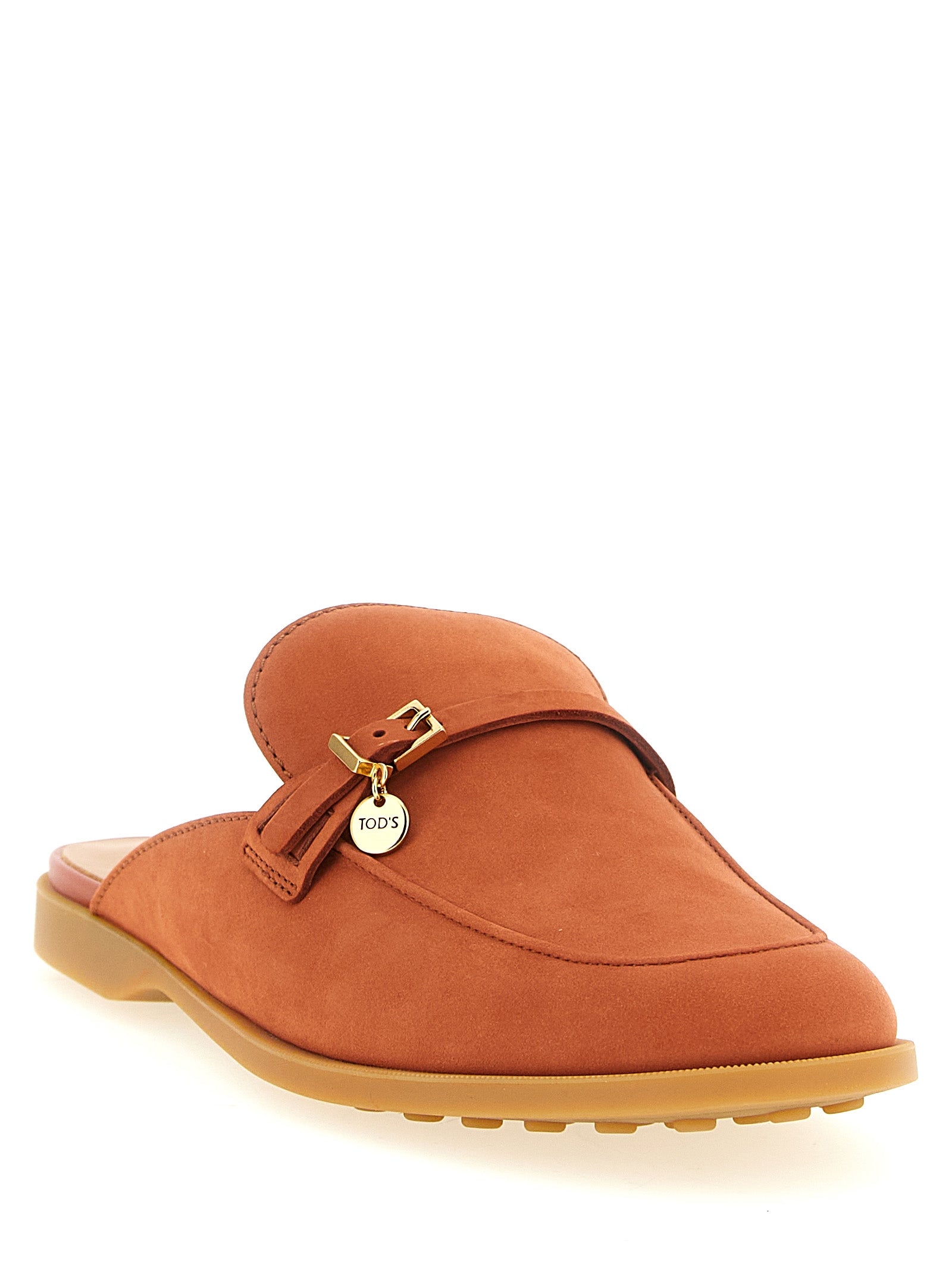 Tod's Orange Calfskin Mules Tod's