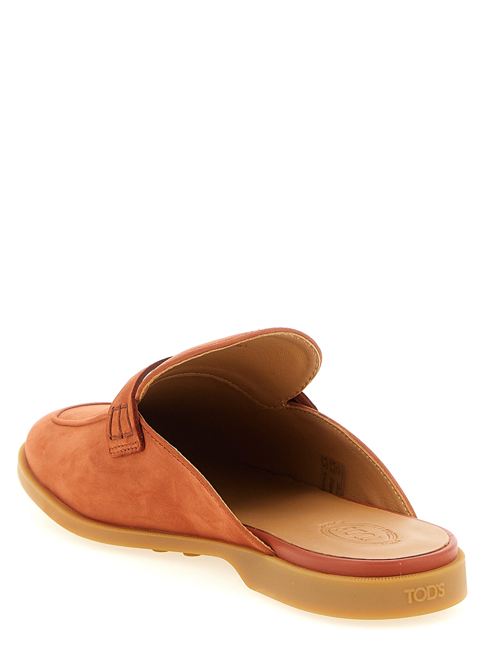 Tod's Orange Calfskin Mules Tod's