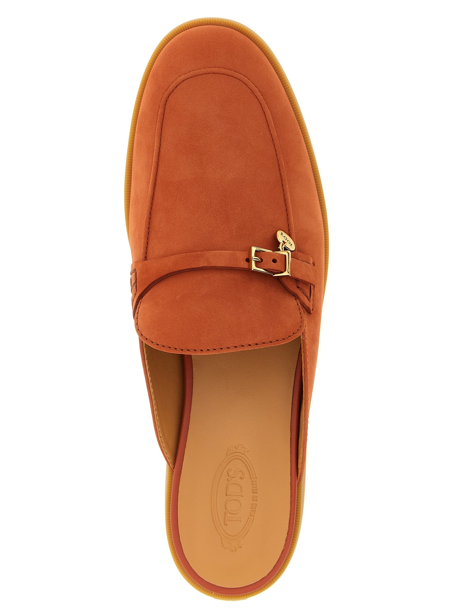 Tod's Orange Calfskin Mules Tod's