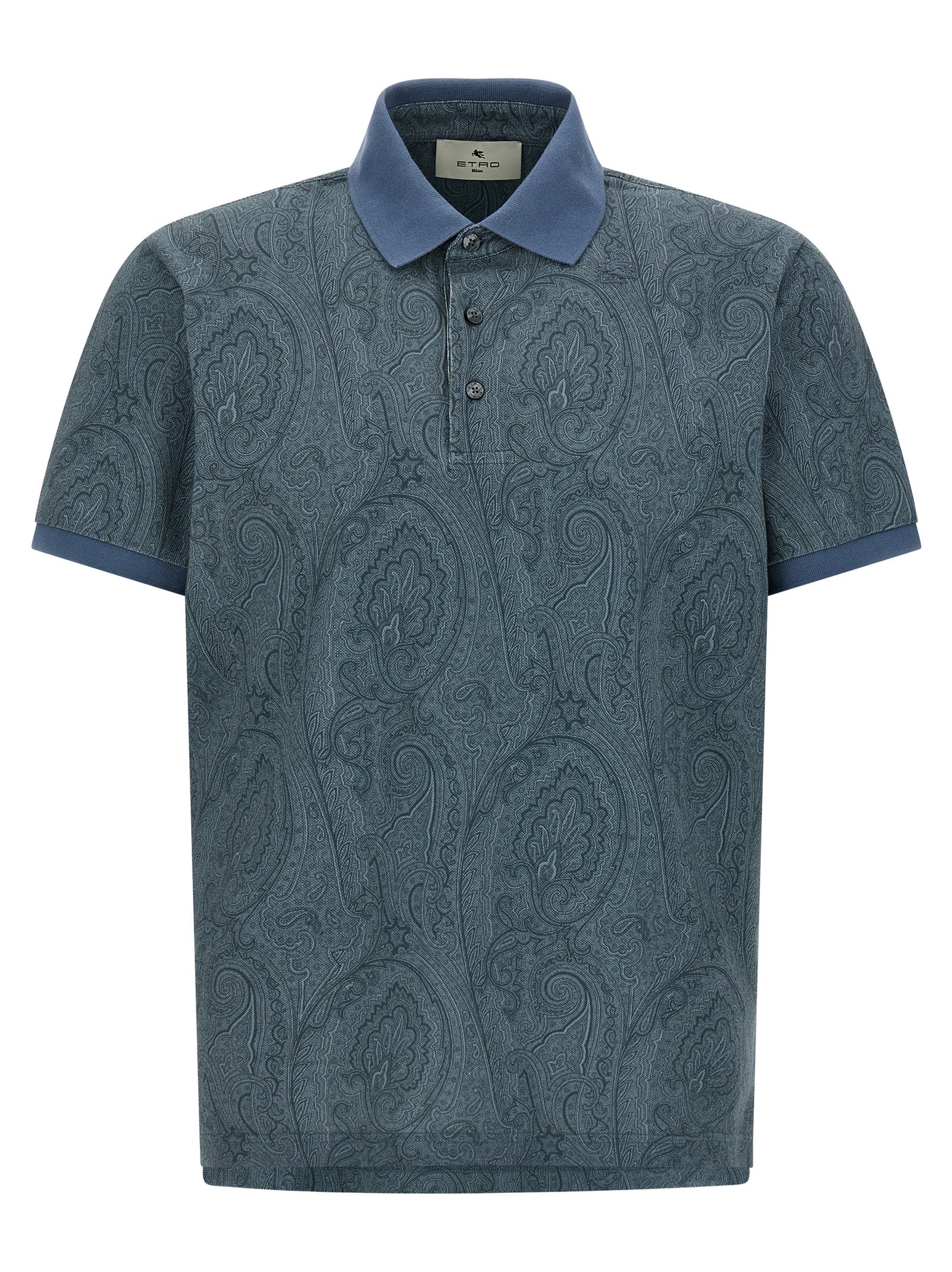 Etro Blue Cotton Polo Shirt Etro