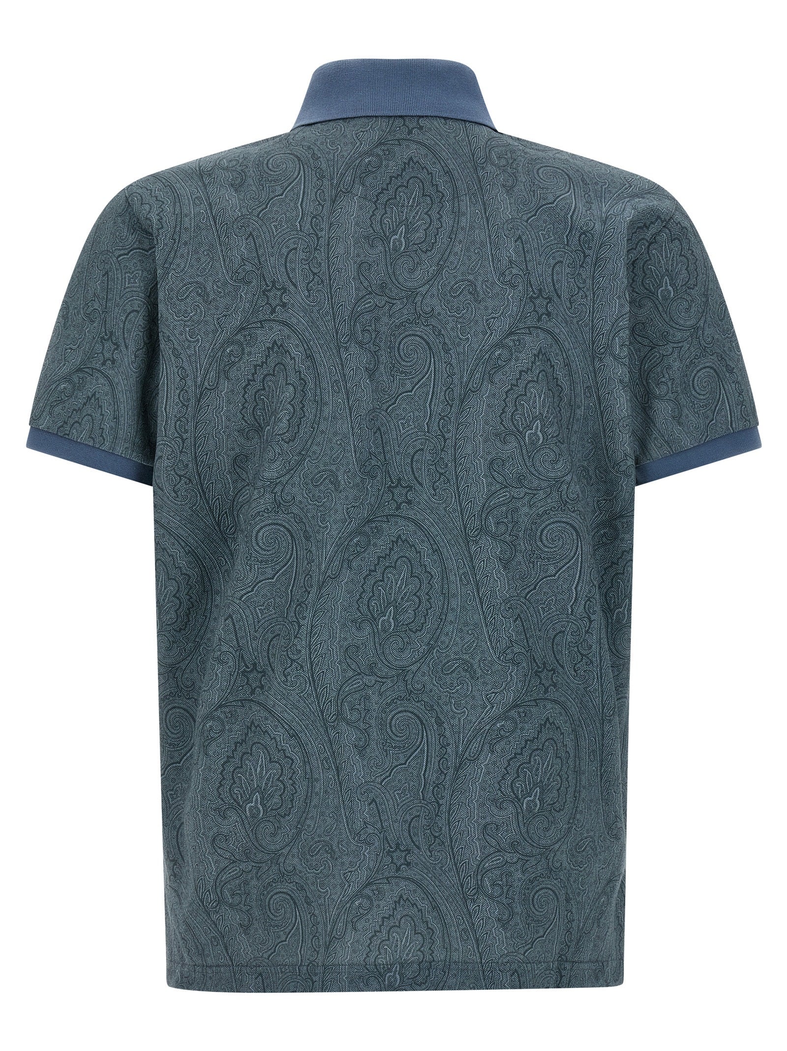 Etro Blue Cotton Polo Shirt Etro