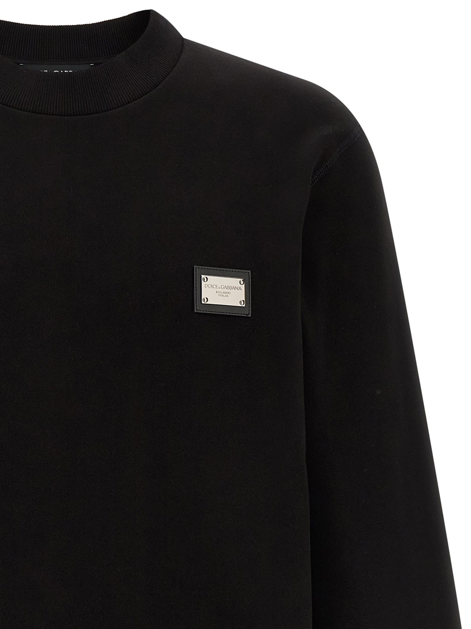 Dolce & Gabbana Black Cotton Sweatshirt Dolce & Gabbana