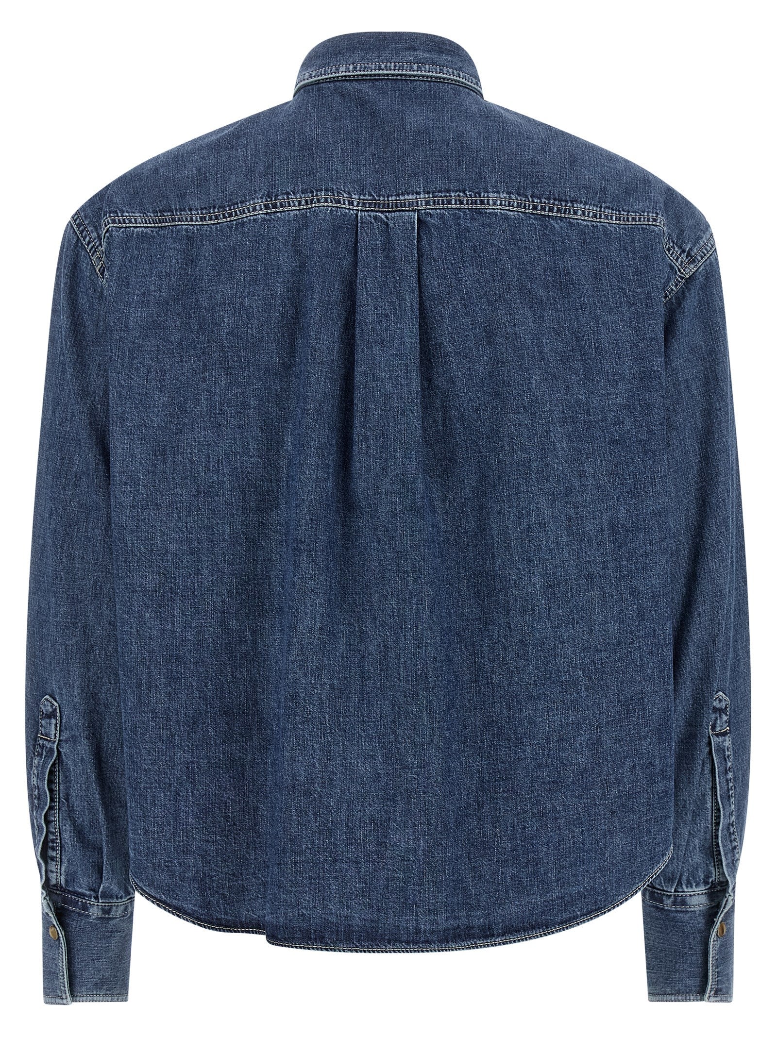 Brunello Cucinelli Blue Cotton Blouse Brunello Cucinelli