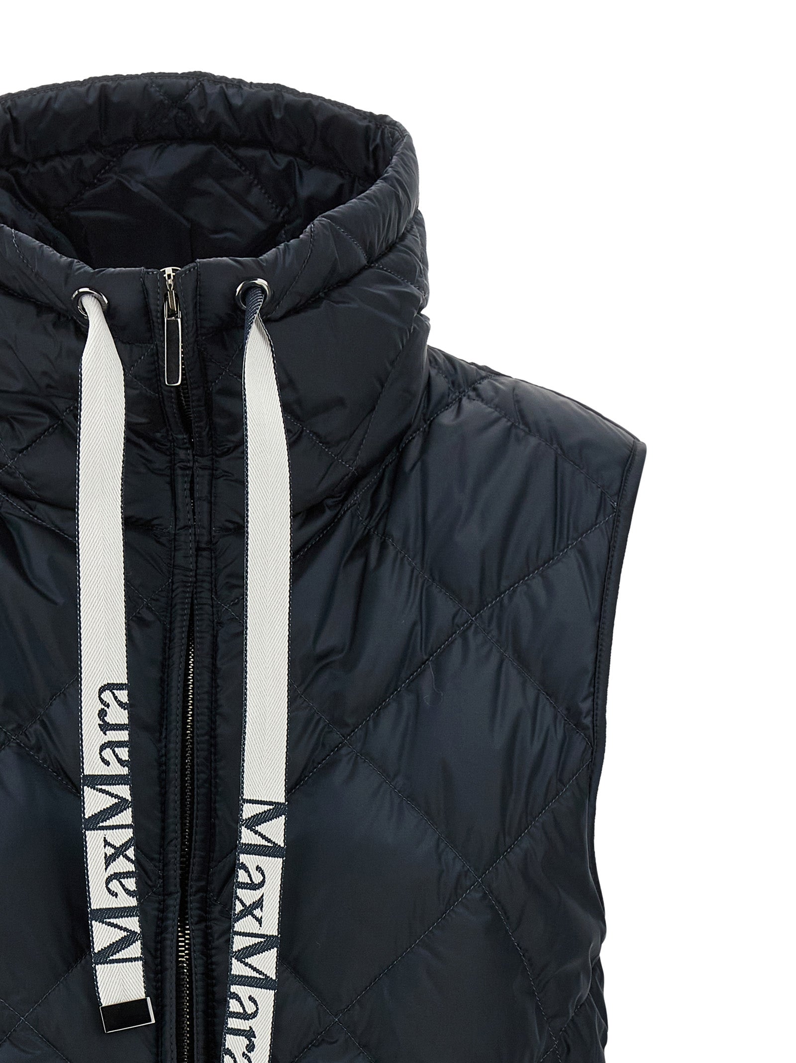 Max Mara Blue Polyamide Sleeveless Jacket Max Mara