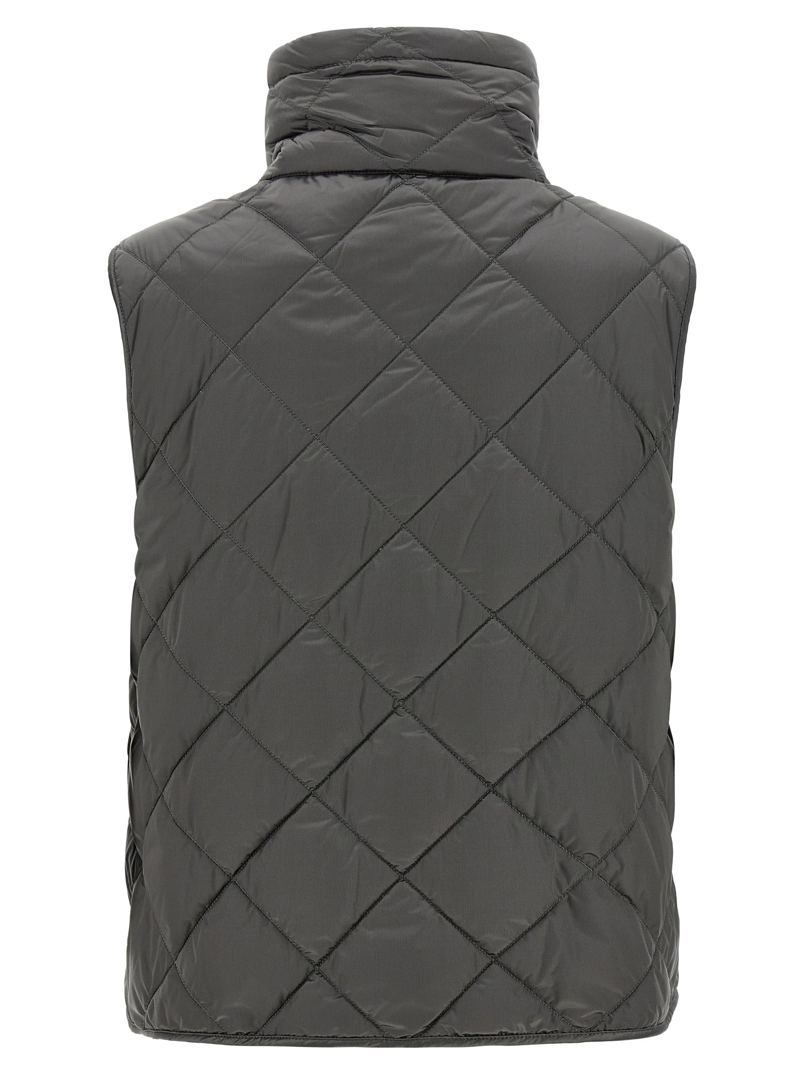Max Mara Gray Polyamide Sleeveless Jacket Max Mara
