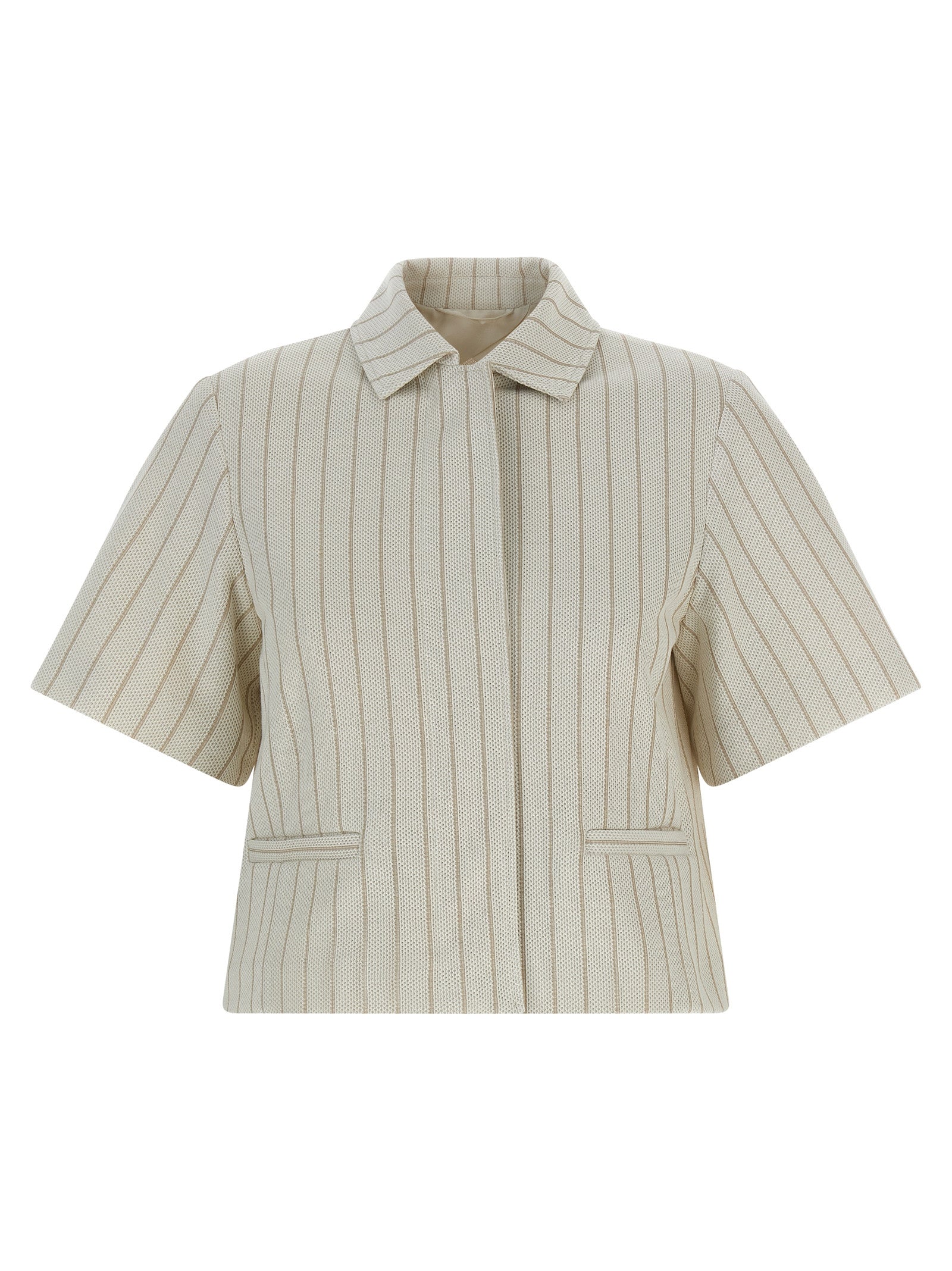 Max Mara Beige Cotton Full-Length Jacket Max Mara