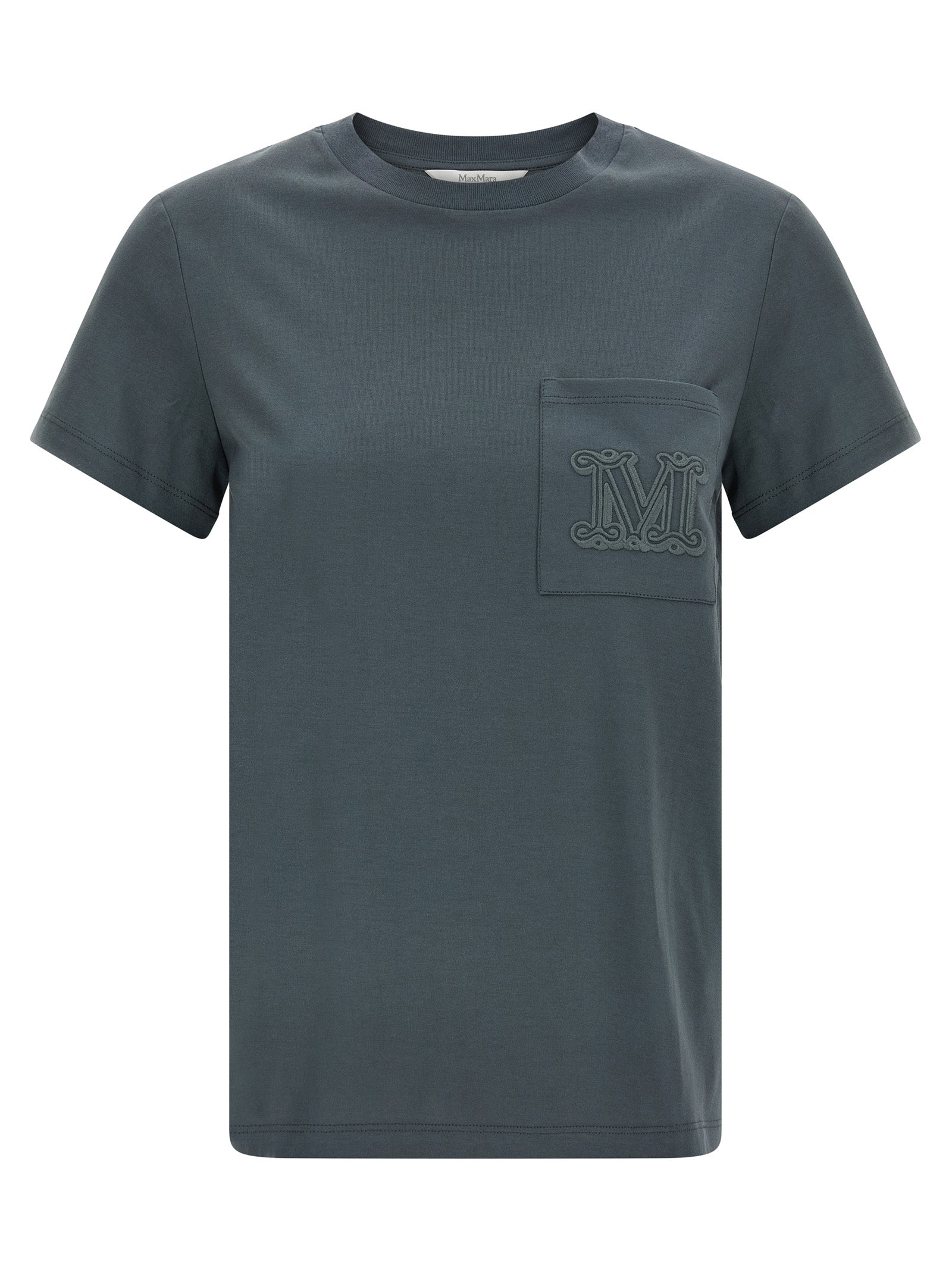 Max Mara Gray Cotton T-Shirt Max Mara