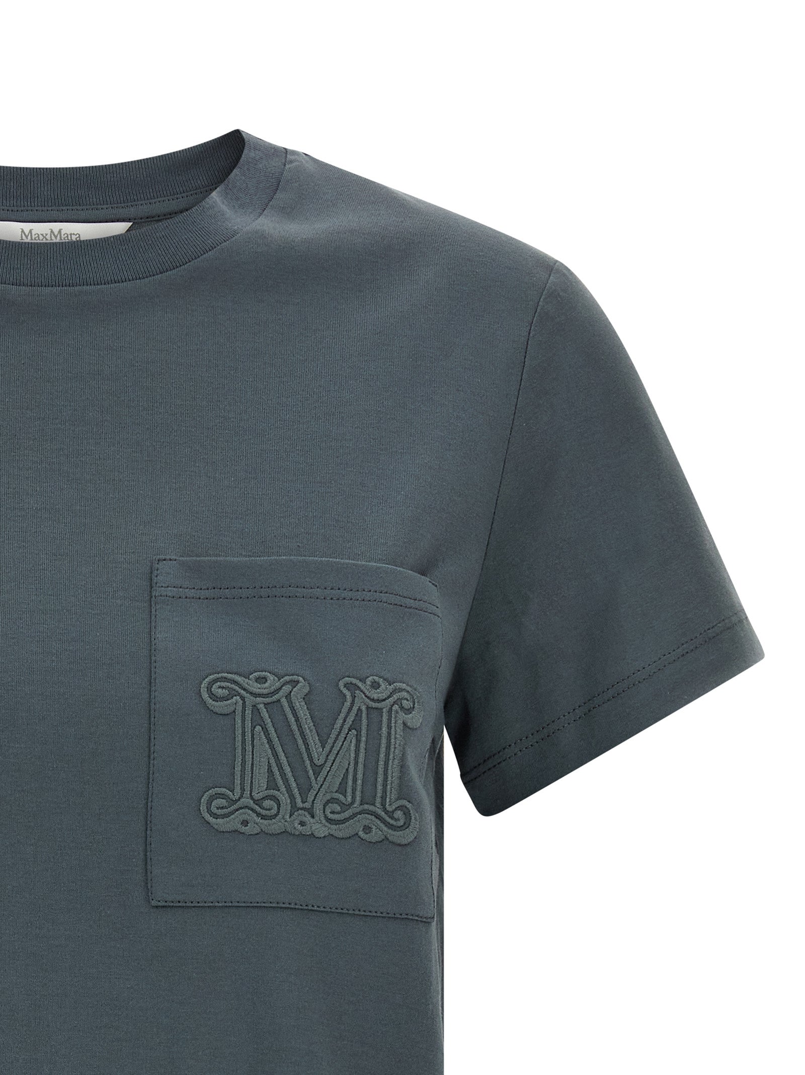 Max Mara Gray Cotton T-Shirt Max Mara