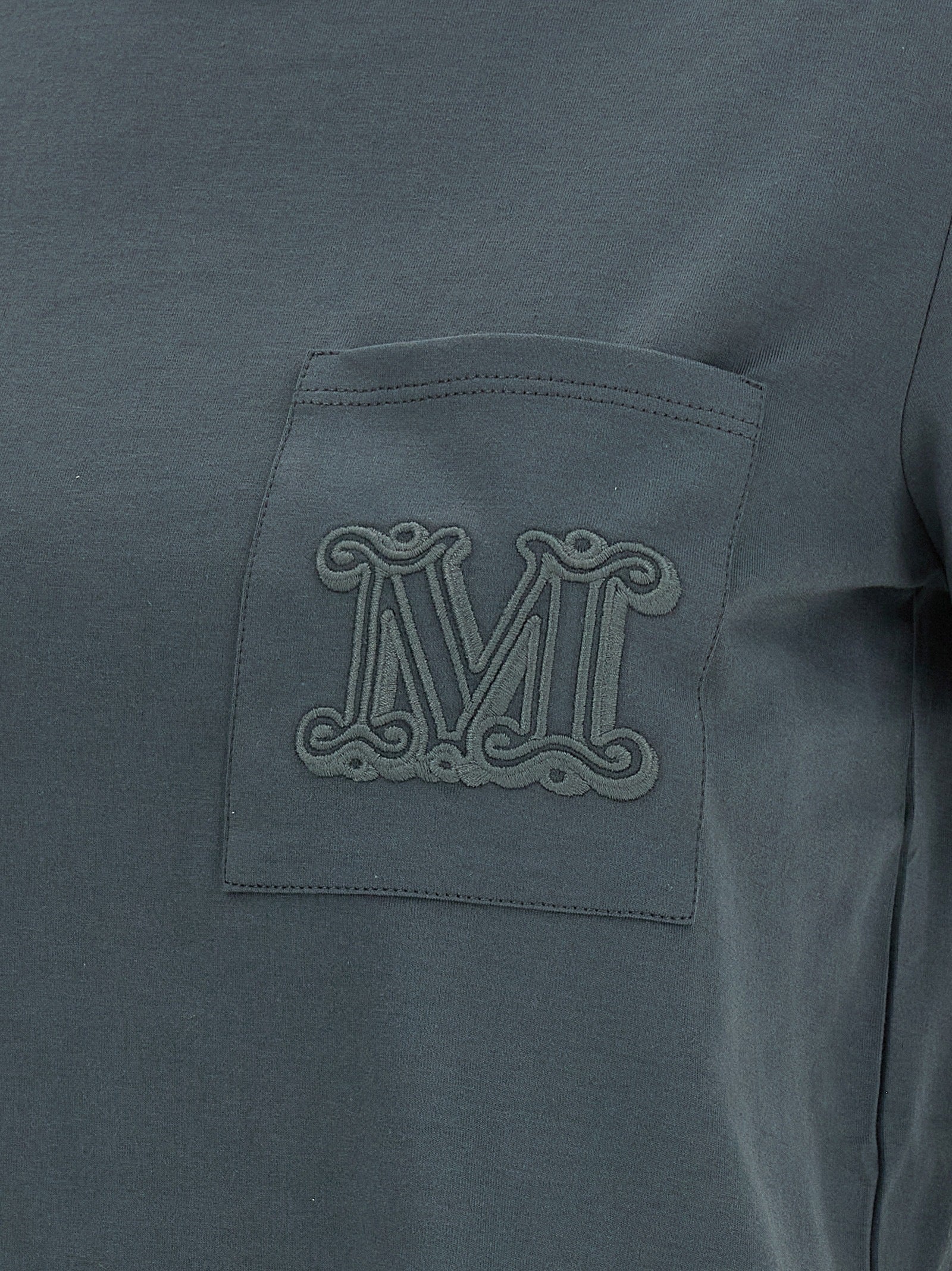 Max Mara Gray Cotton T-Shirt Max Mara