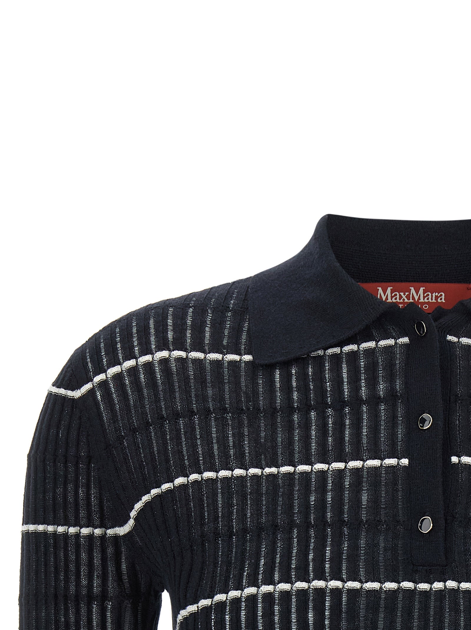 Max Mara Blue Silk Polo Shirt Max Mara
