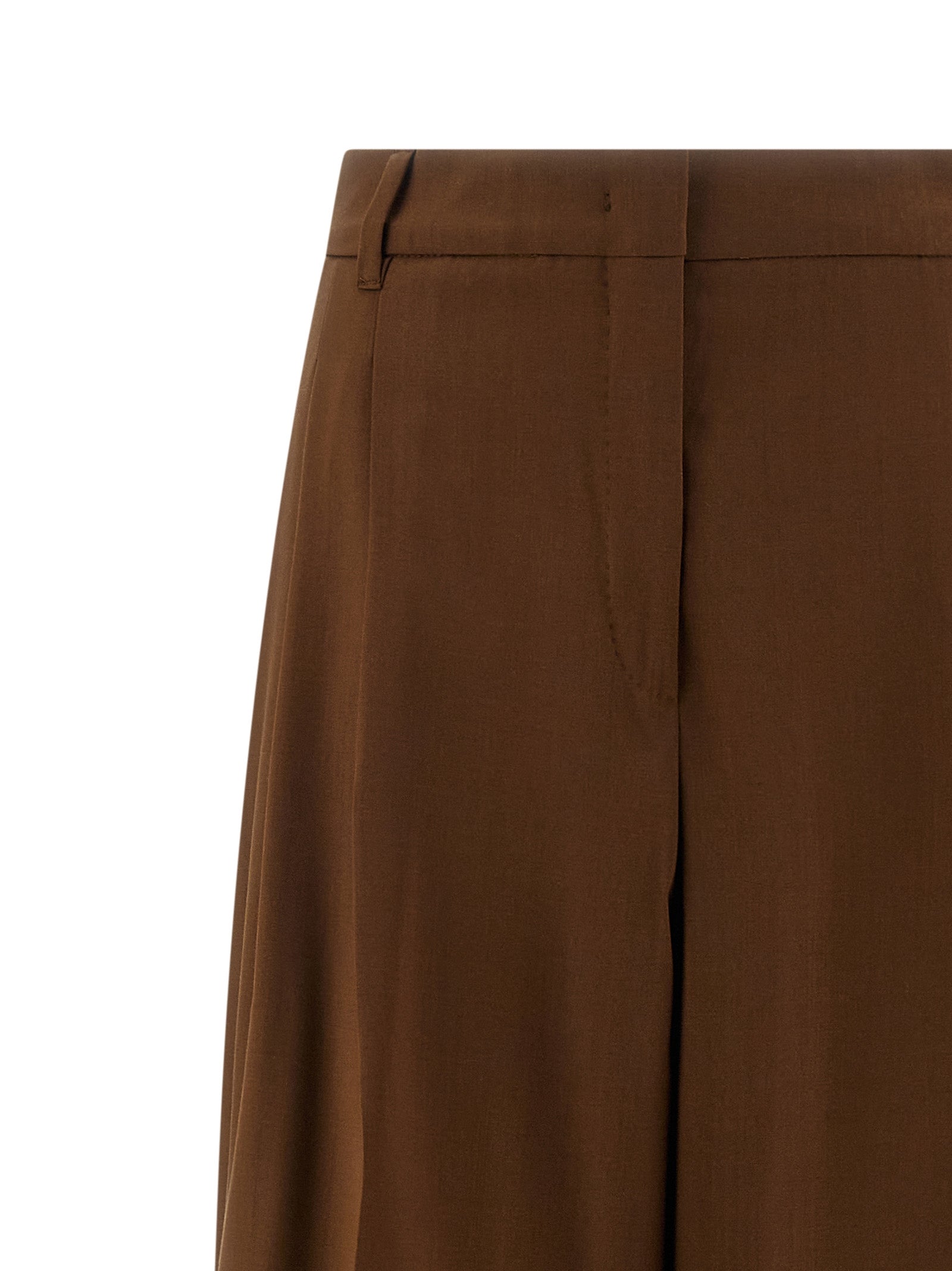 Max Mara Brown Virgin Wool Casual Pants Max Mara