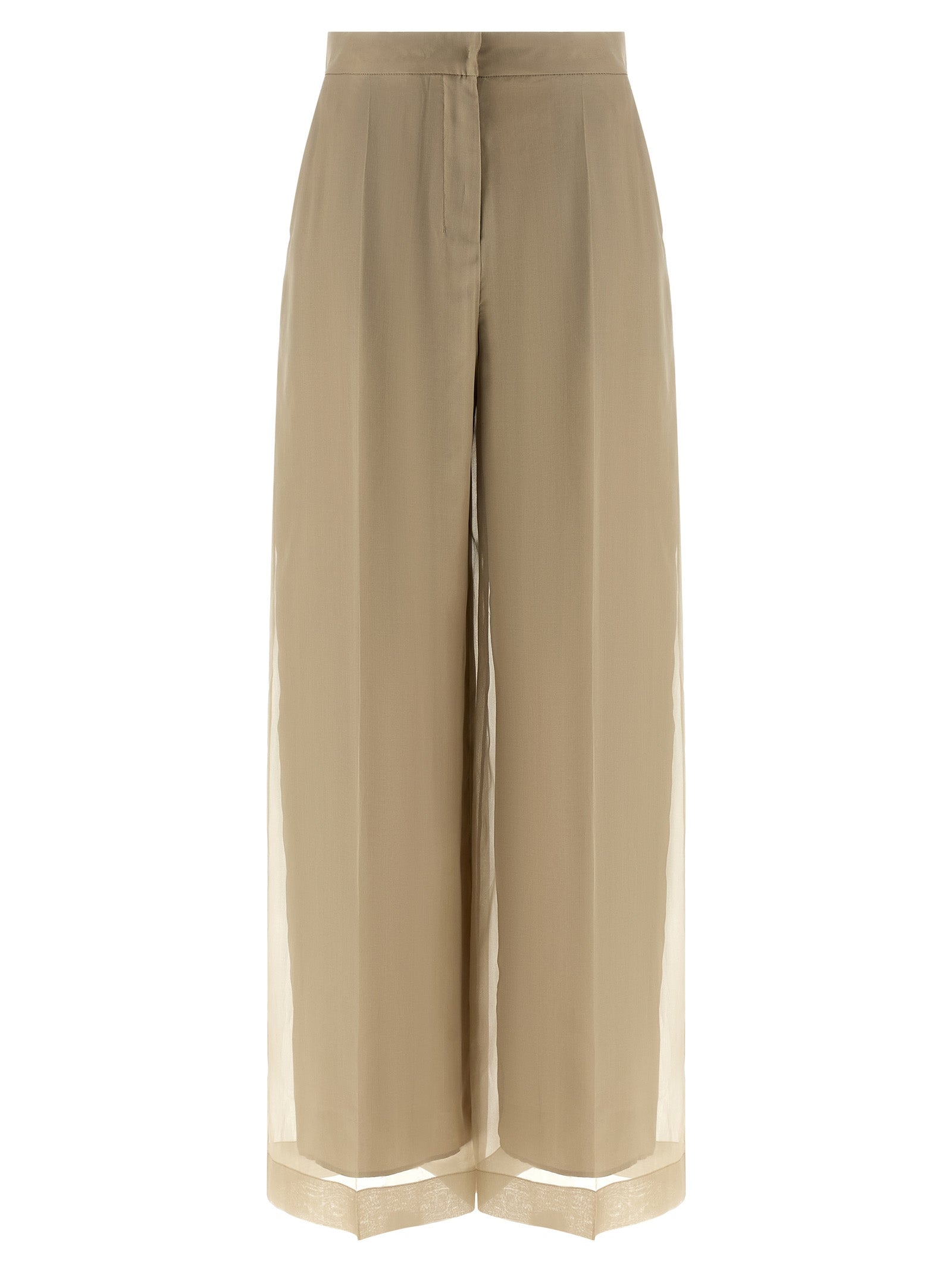 Max Mara Beige Silk Casual Pants Max Mara
