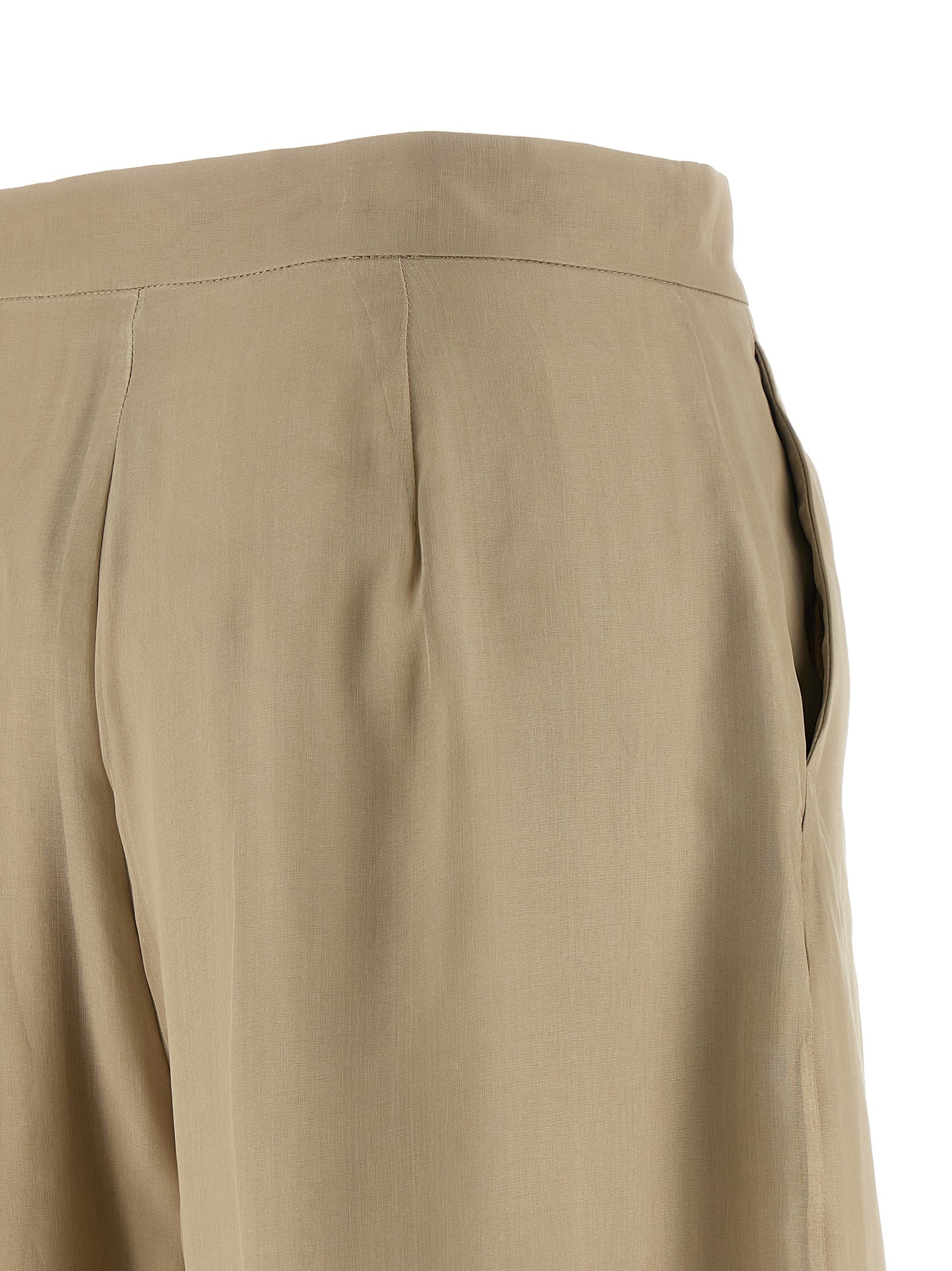 Max Mara Beige Silk Casual Pants Max Mara
