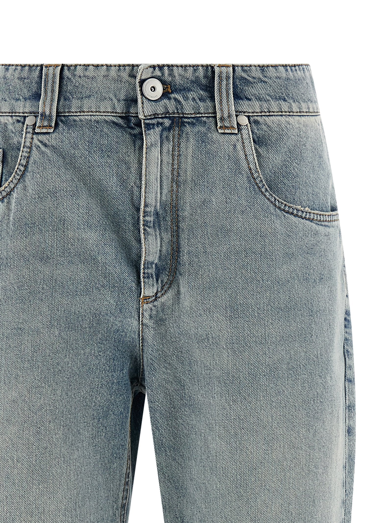 Brunello Cucinelli Blue Cotton Straight-Leg Jeans Brunello Cucinelli