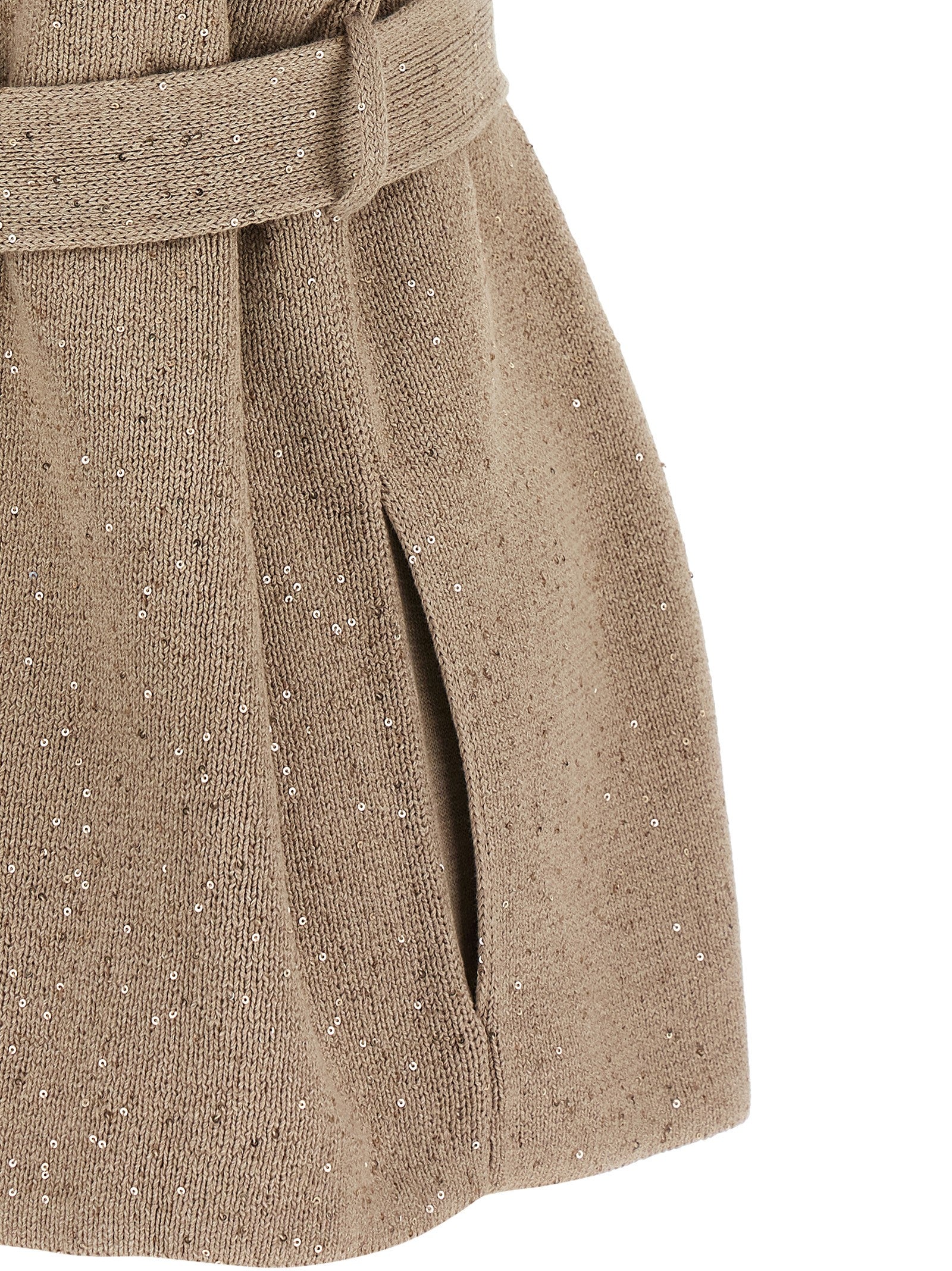 Brunello Cucinelli Beige Cotton Cardigan Brunello Cucinelli