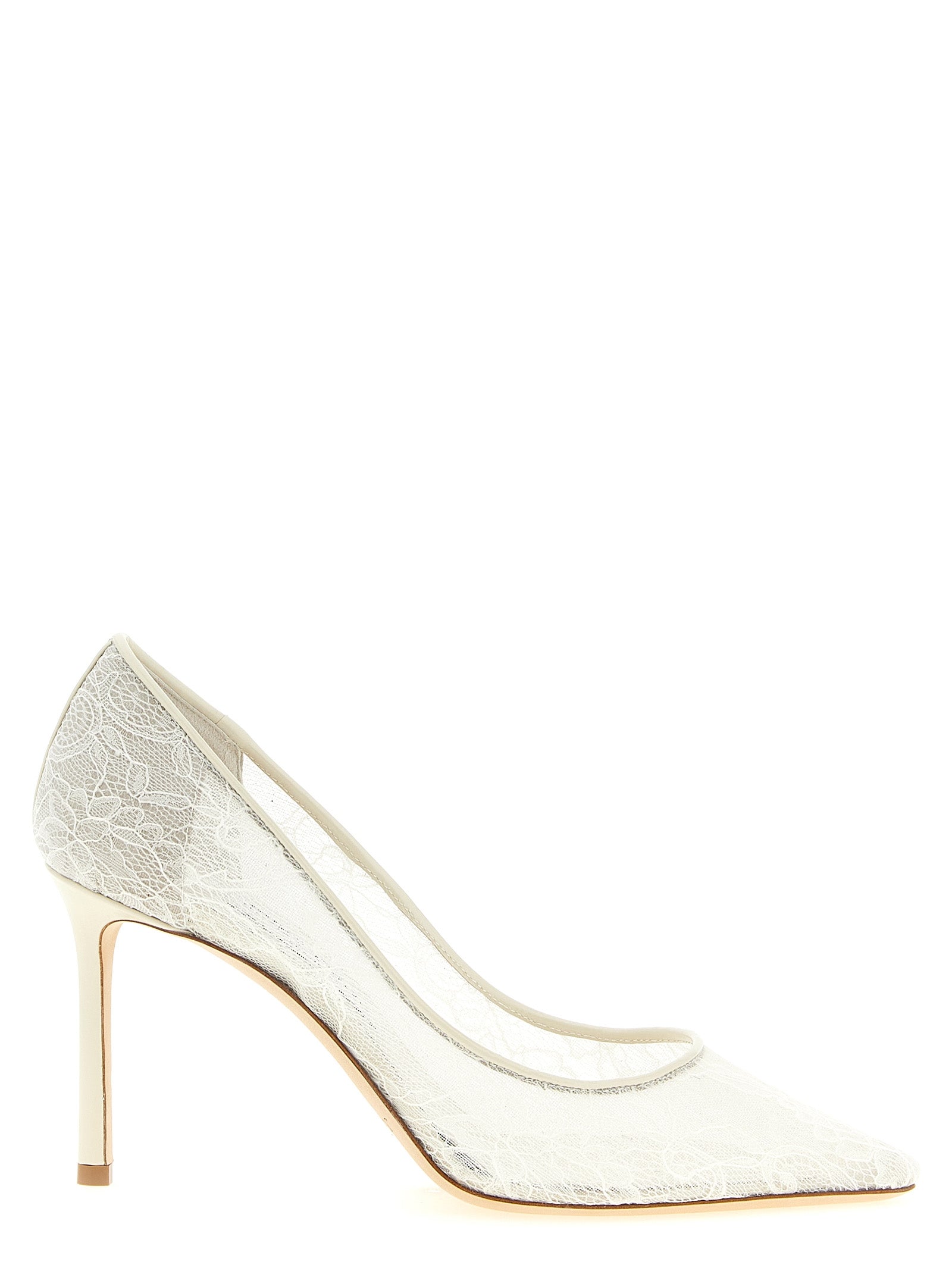Jimmy Choo White Tencel High Heel Pumps Jimmy Choo