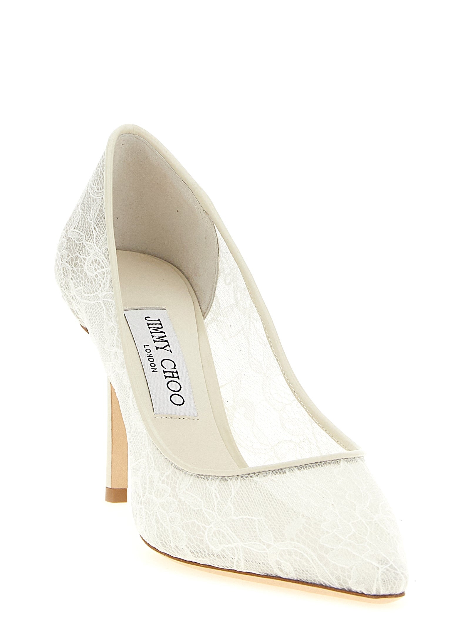 Jimmy Choo White Tencel High Heel Pumps Jimmy Choo