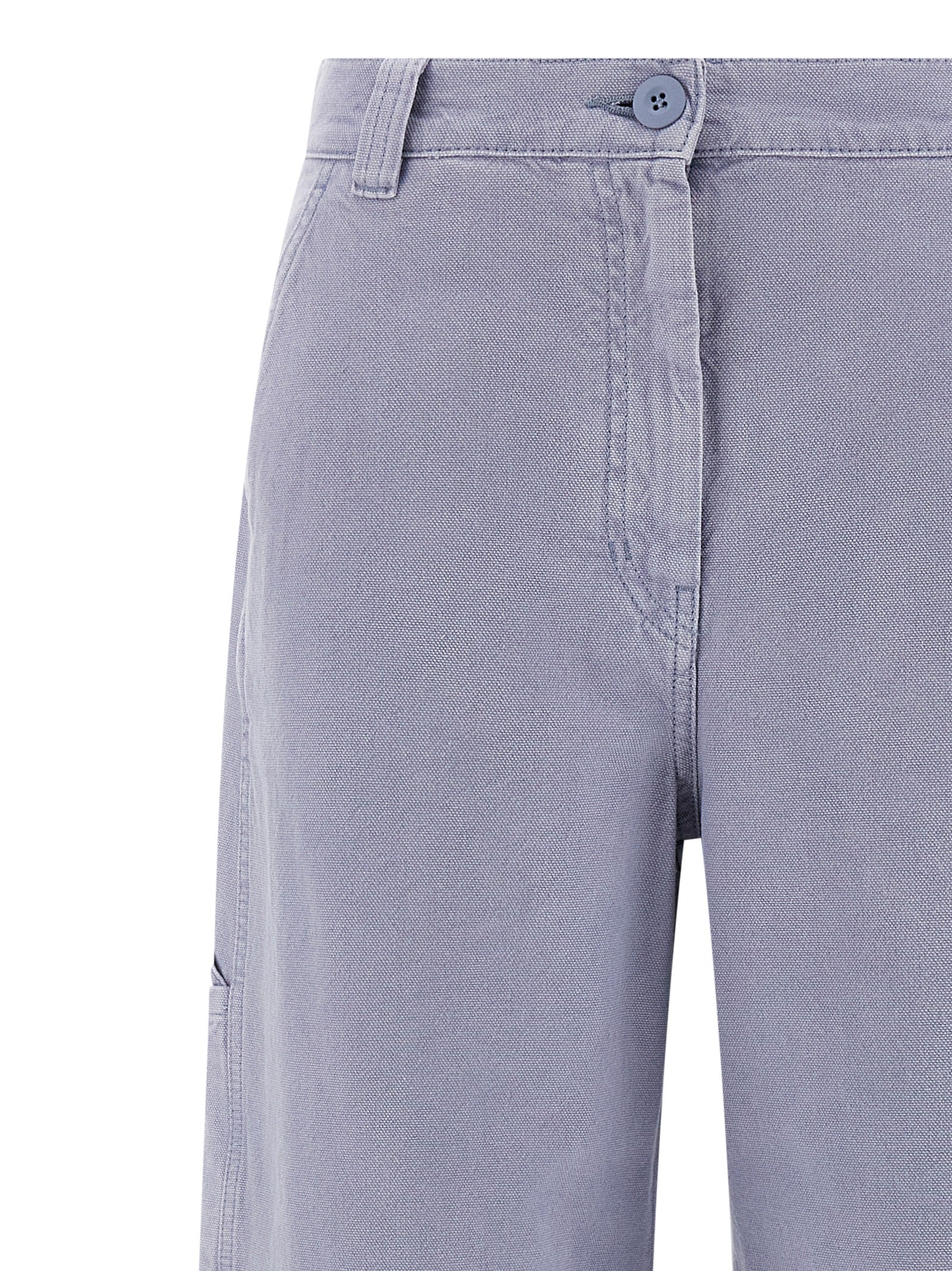 Max Mara Purple Cotton Casual Pants Max Mara