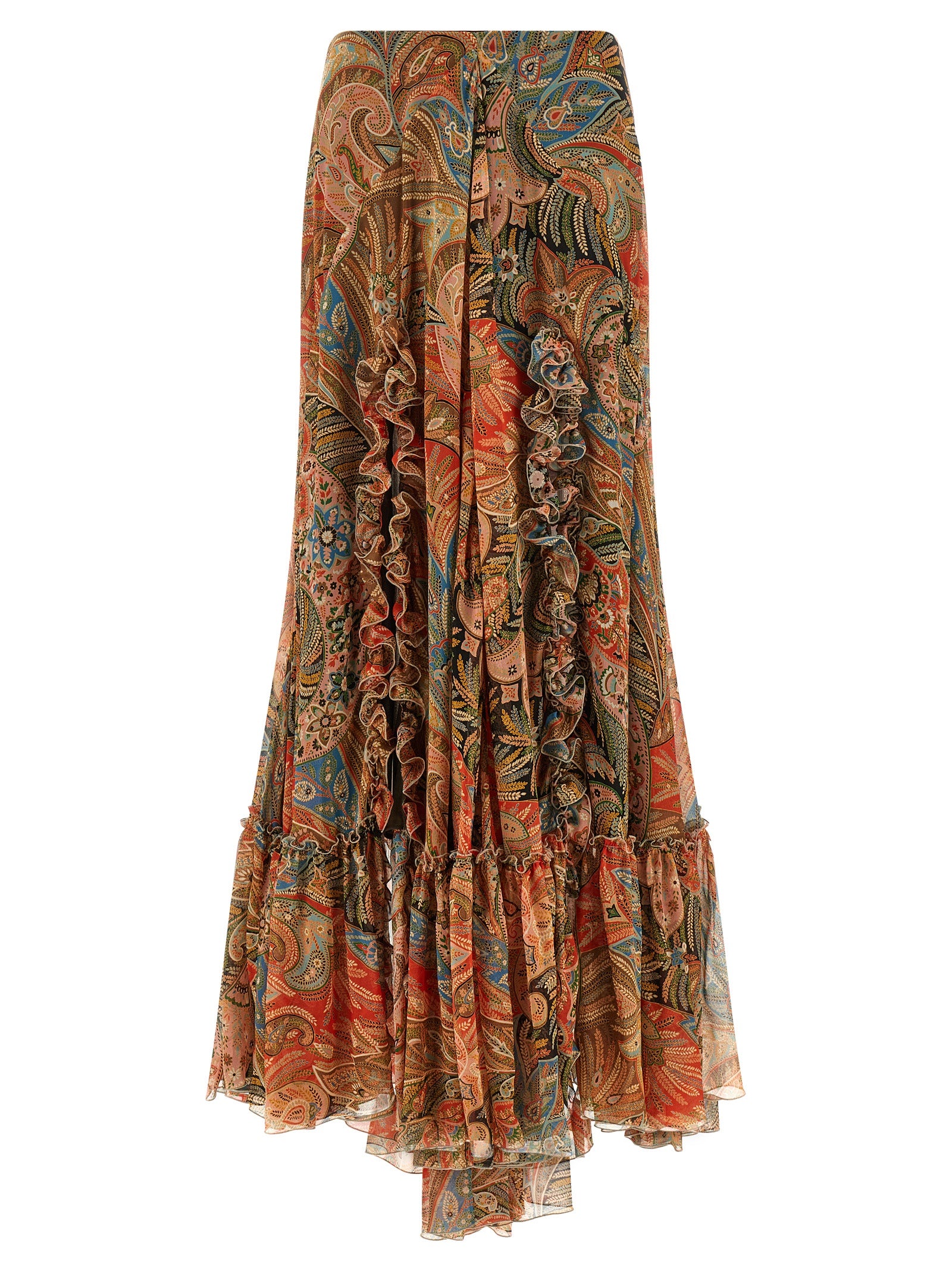 Etro Orange Silk Mini Skirt Etro