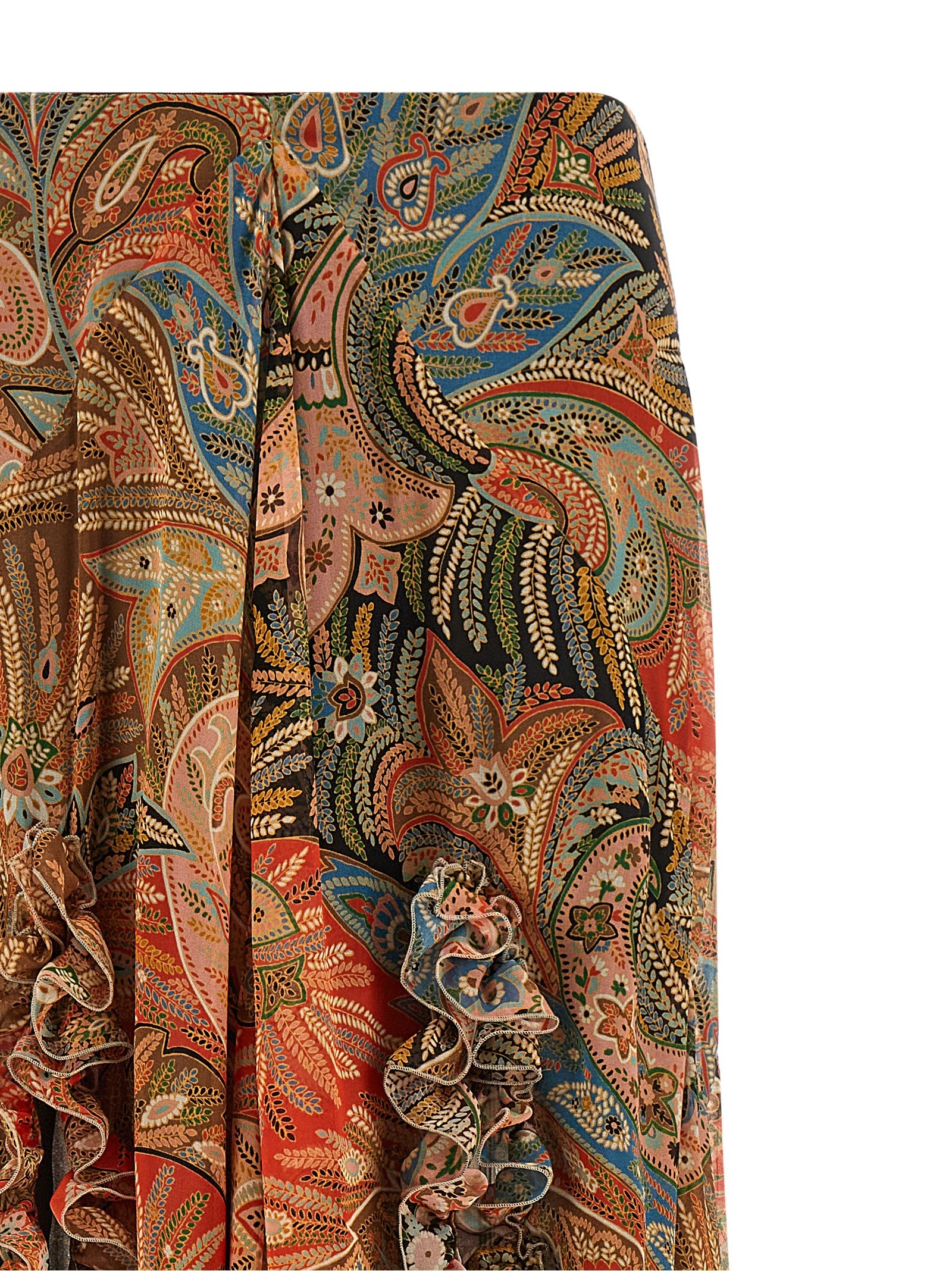 Etro Orange Silk Mini Skirt Etro