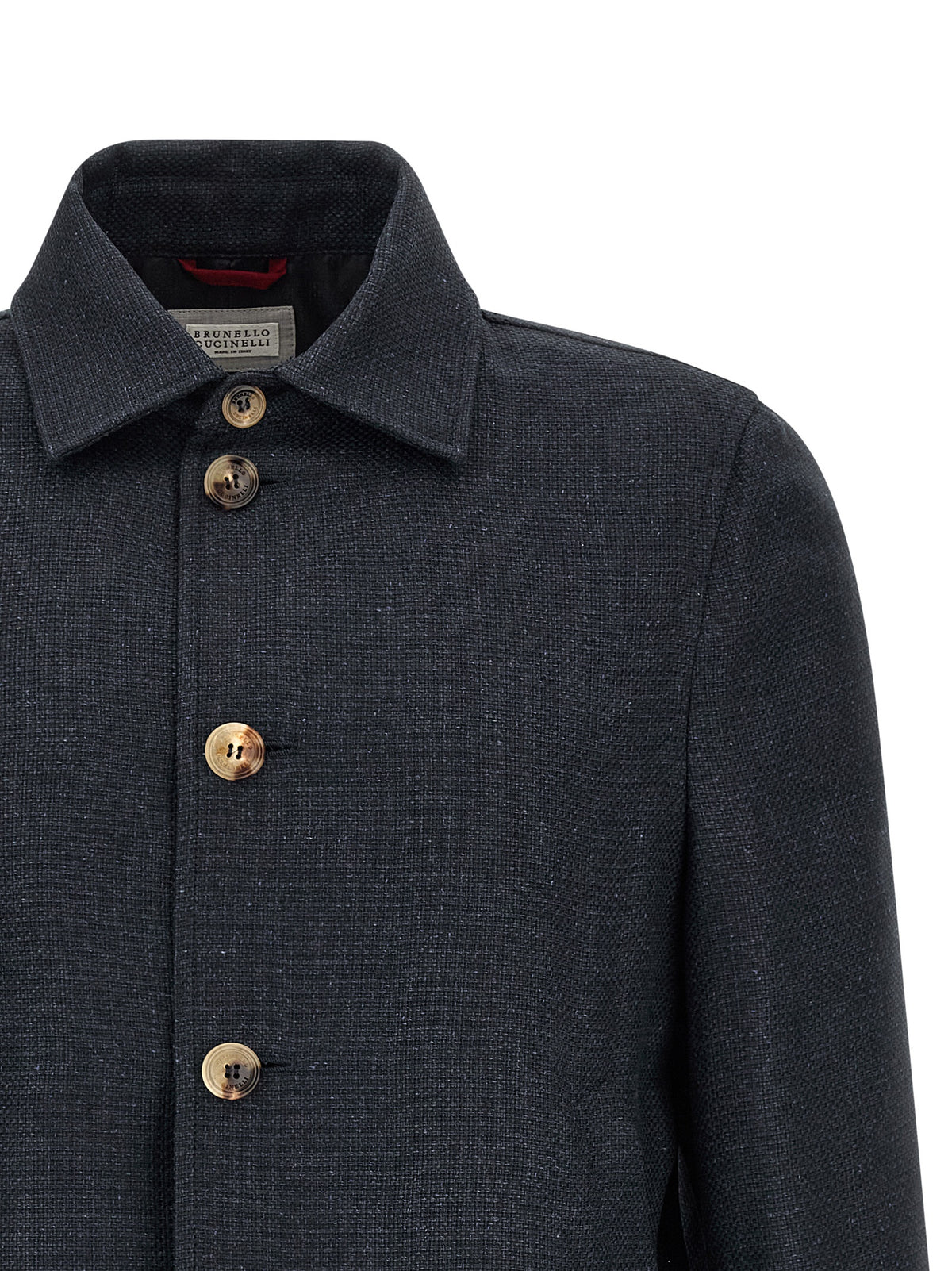 Brunello Cucinelli Blue Sisal Biker Jacket Brunello Cucinelli