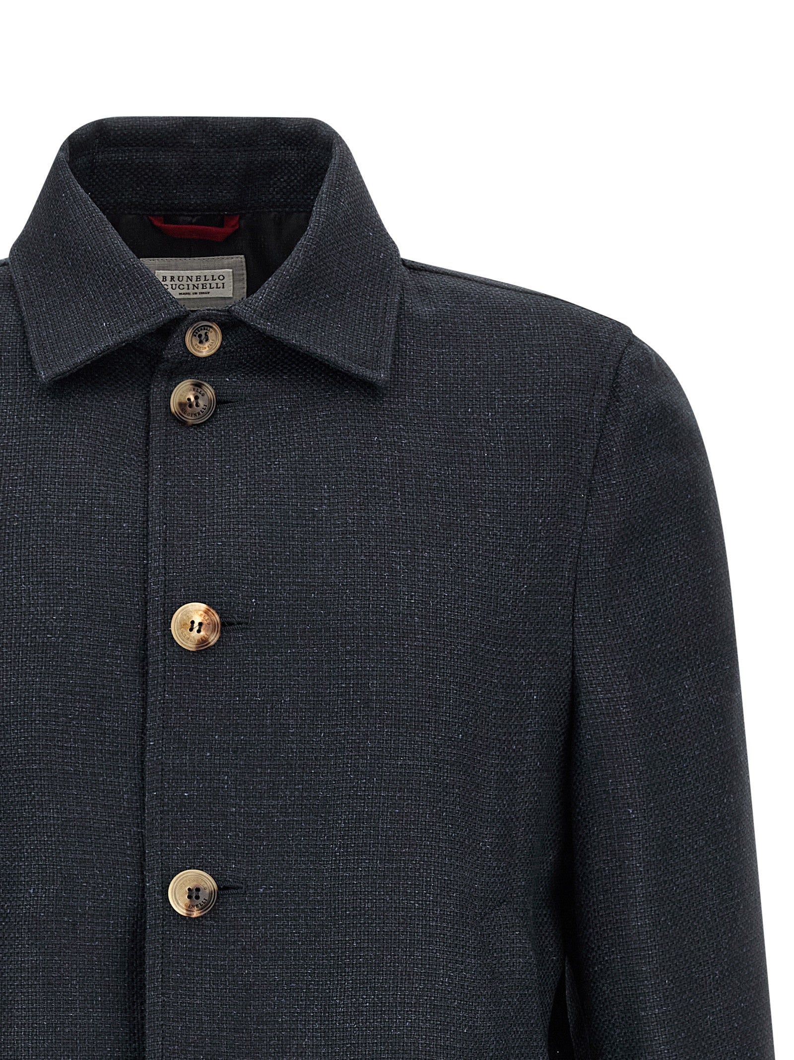 Brunello Cucinelli Blue Sisal Biker Jacket Brunello Cucinelli