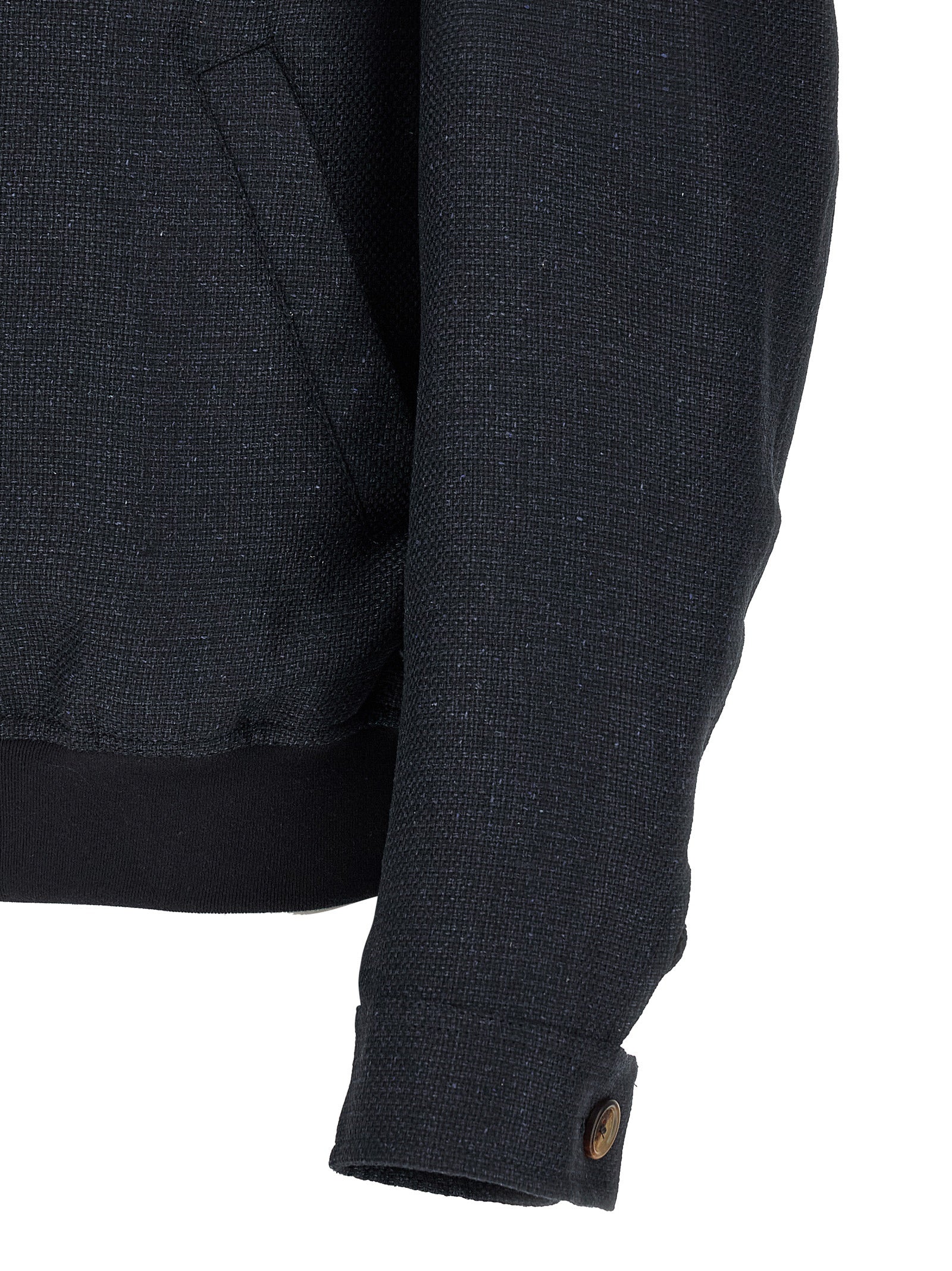 Brunello Cucinelli Blue Sisal Biker Jacket Brunello Cucinelli