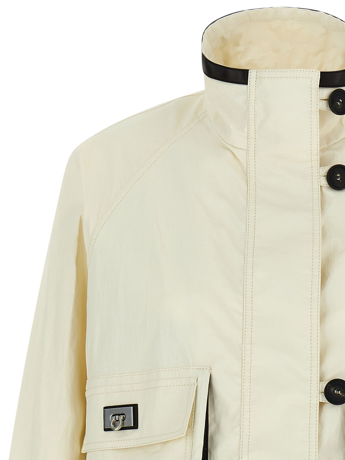 Ferragamo White Linen Full-Length Jacket Ferragamo