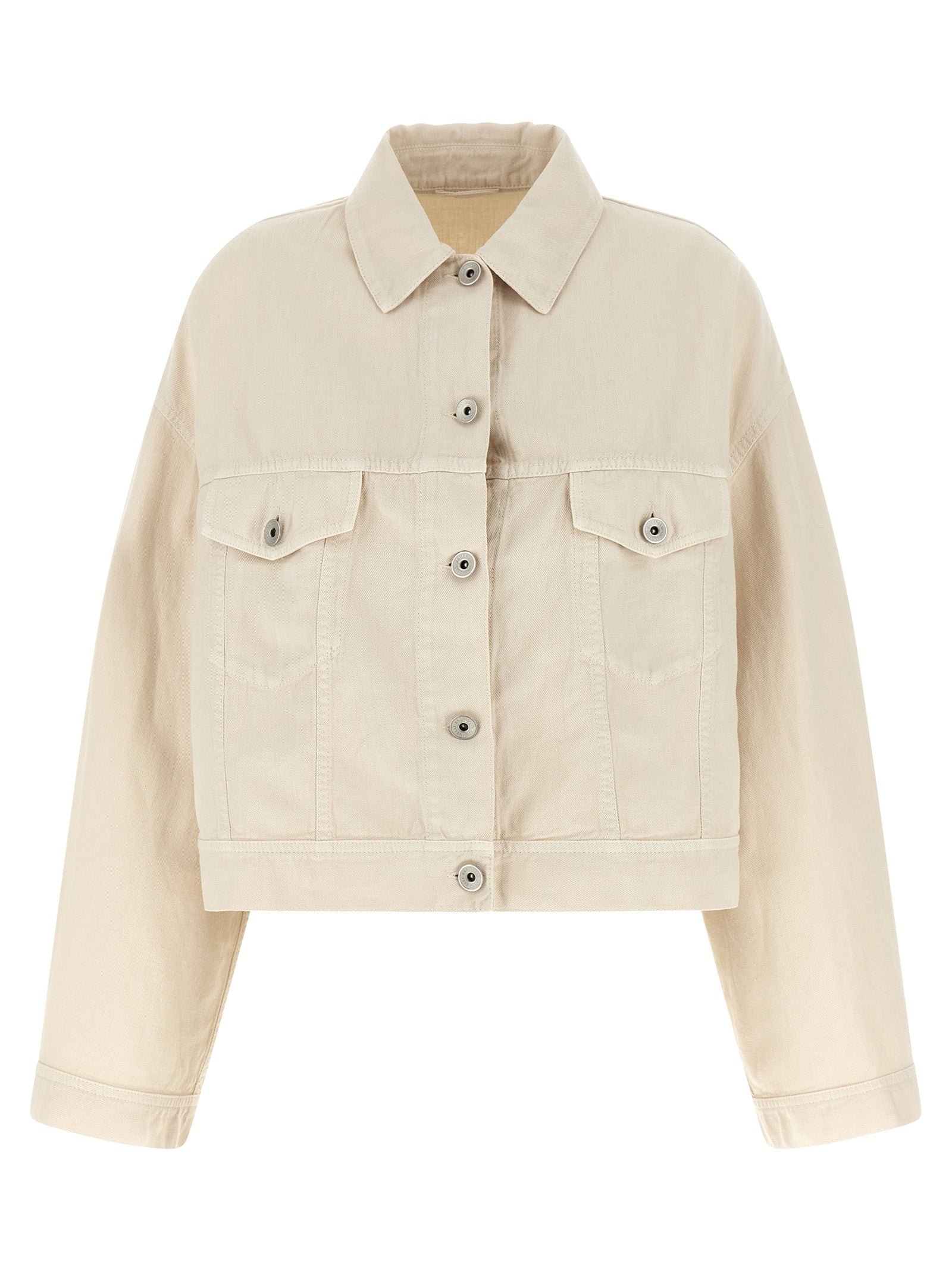 Brunello Cucinelli Beige Cotton Denim Jacket Brunello Cucinelli
