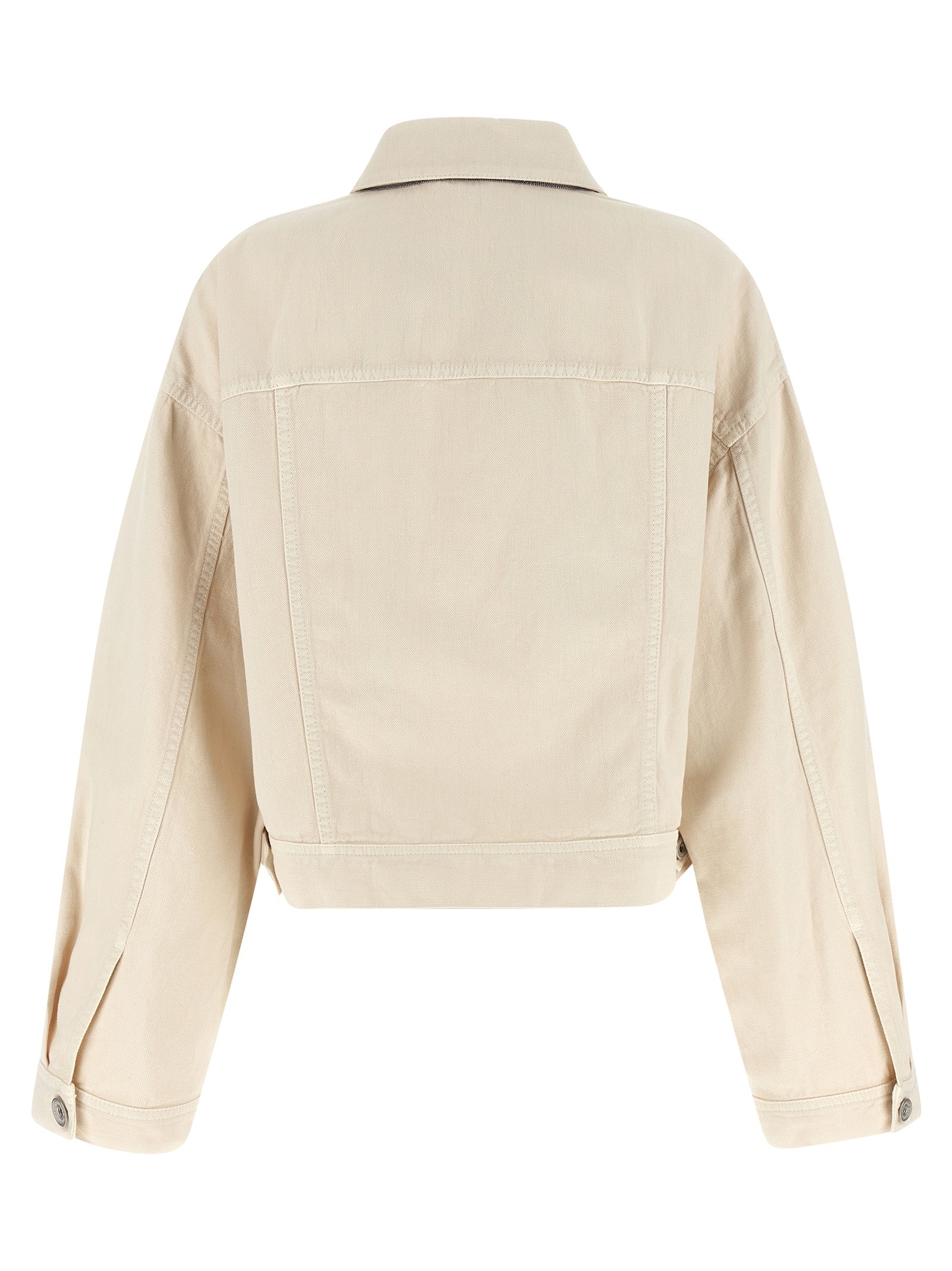 Brunello Cucinelli Beige Cotton Denim Jacket Brunello Cucinelli