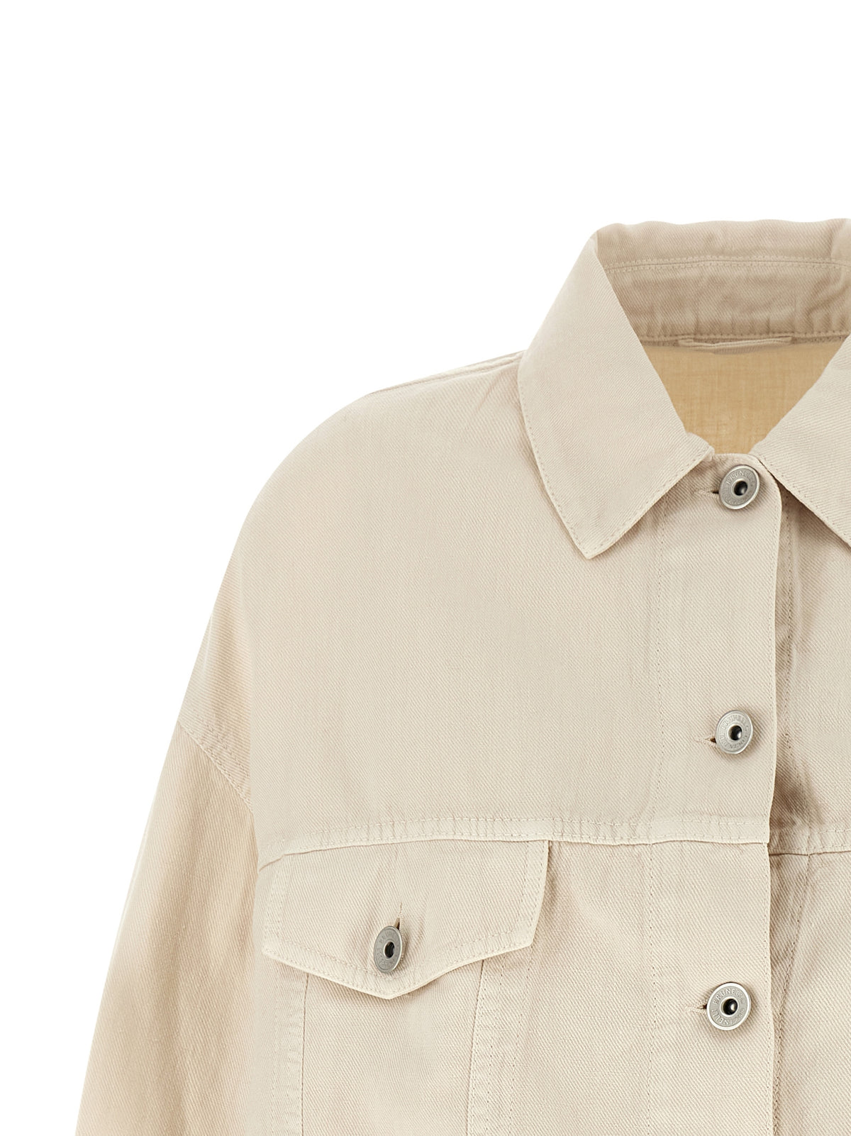 Brunello Cucinelli Beige Cotton Denim Jacket Brunello Cucinelli