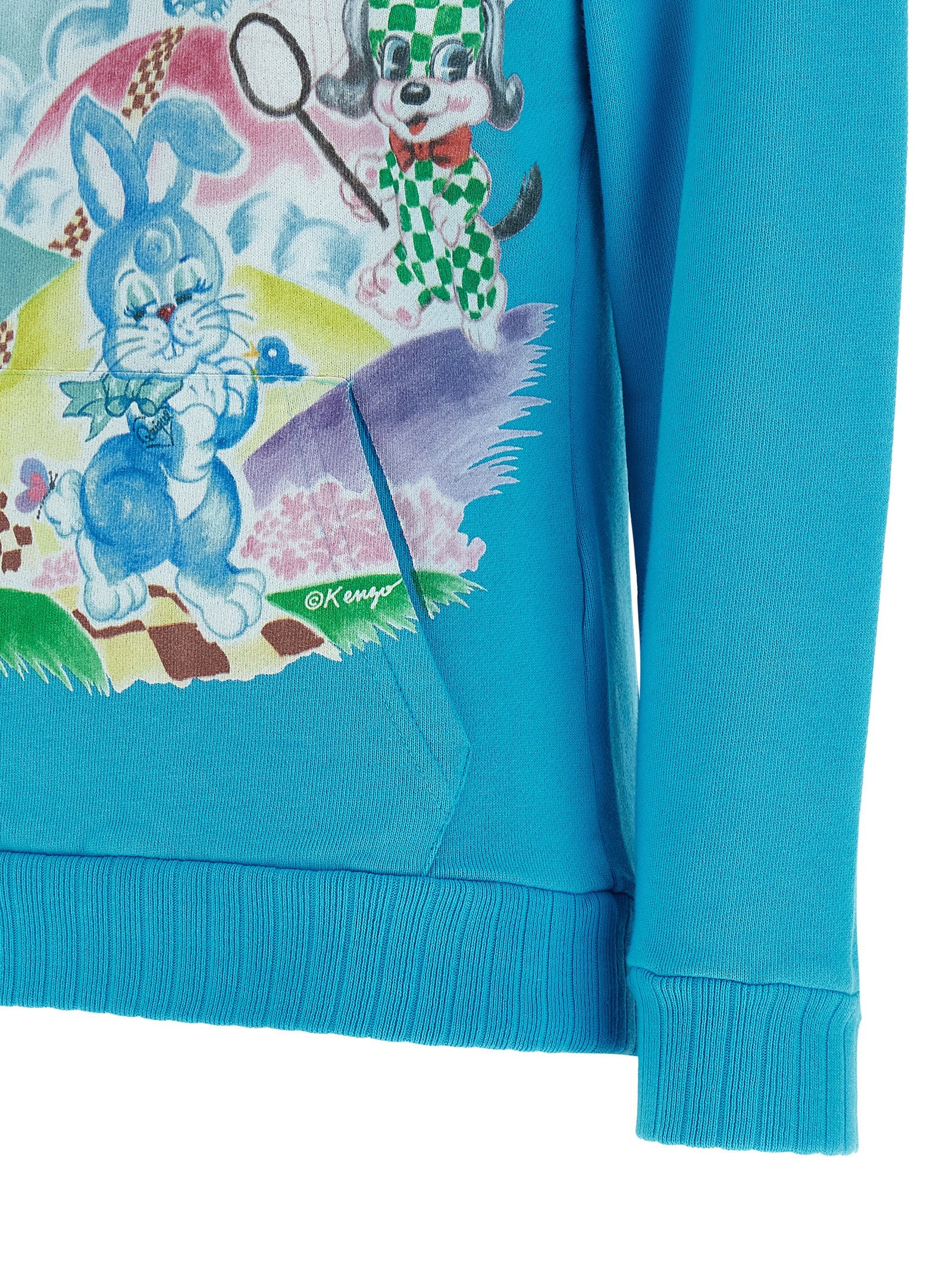 Kenzo Blue Cotton Hoodie Kenzo