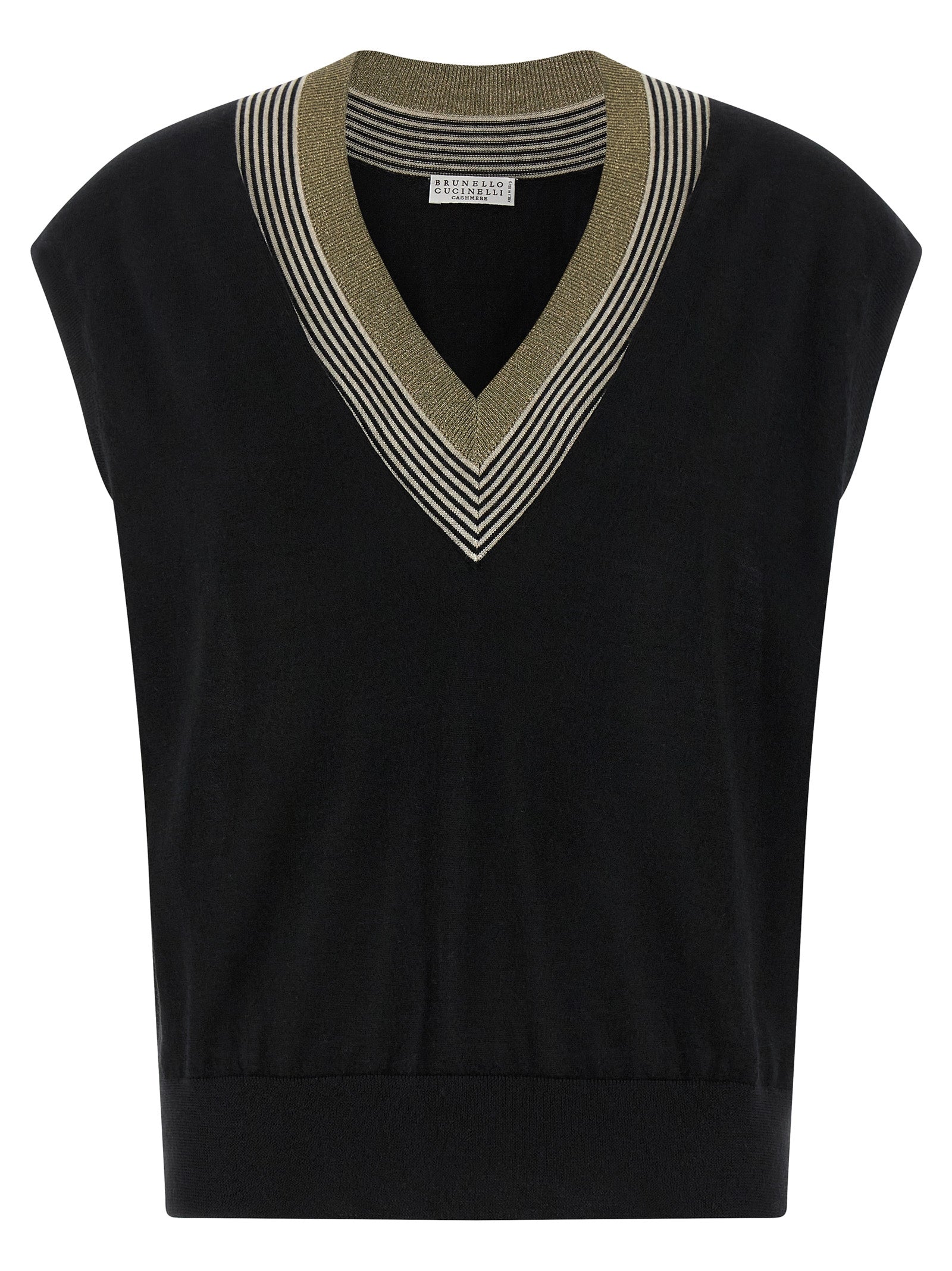 Brunello Cucinelli Black Cashmere Sleeveless Jacket Brunello Cucinelli
