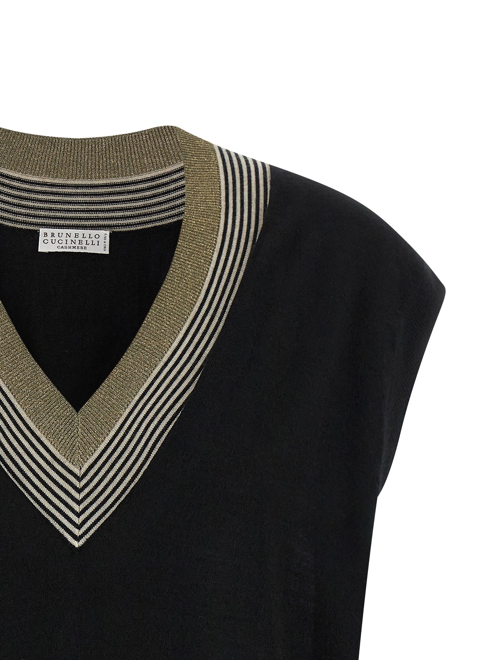 Brunello Cucinelli Black Cashmere Sleeveless Jacket Brunello Cucinelli