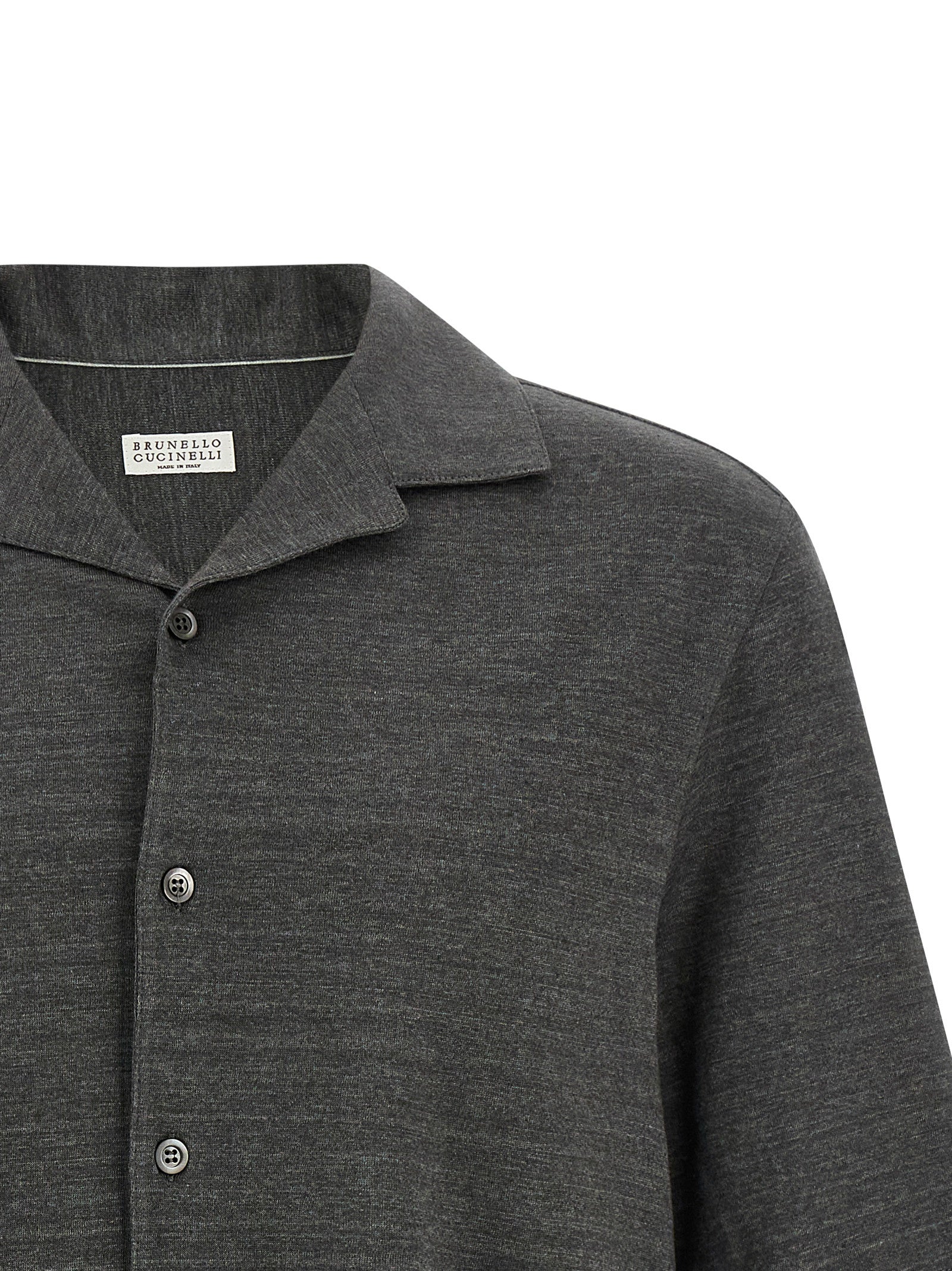Brunello Cucinelli Gray Linen Blouse Brunello Cucinelli