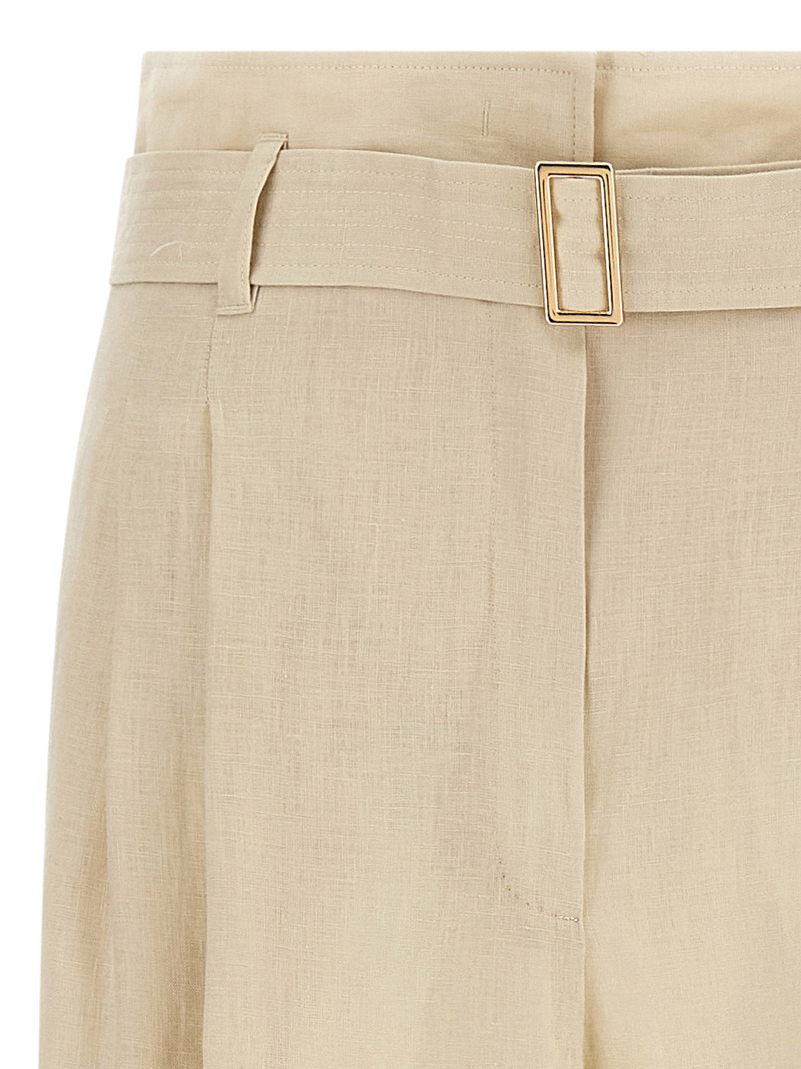 Max Mara Beige Linen Casual Pants Max Mara