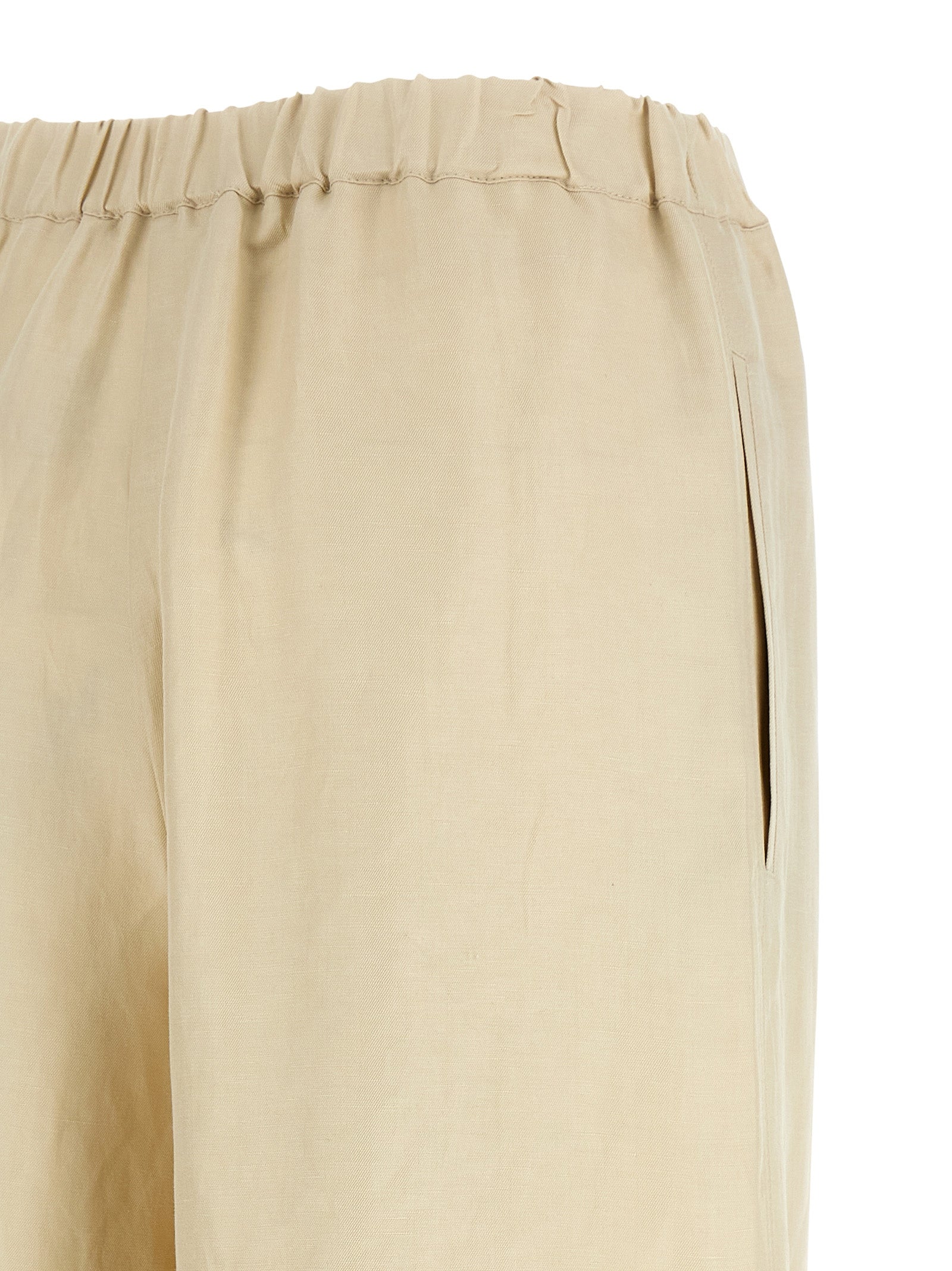 Max Mara Beige Linen Casual Pants Max Mara