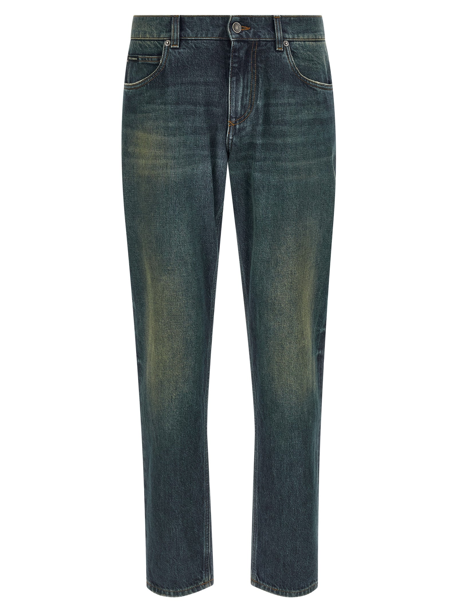 Dolce & Gabbana Blue Cotton Straight-Leg Jeans Dolce & Gabbana