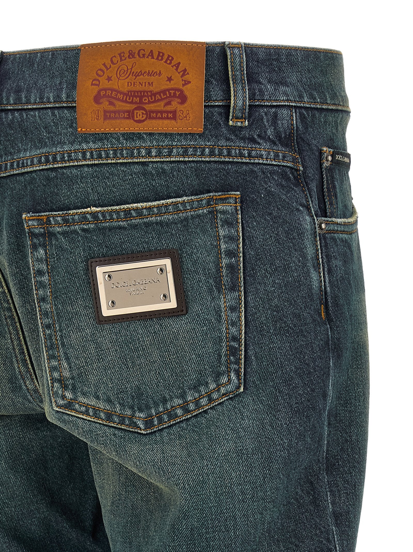 Dolce & Gabbana Blue Cotton Straight-Leg Jeans Dolce & Gabbana