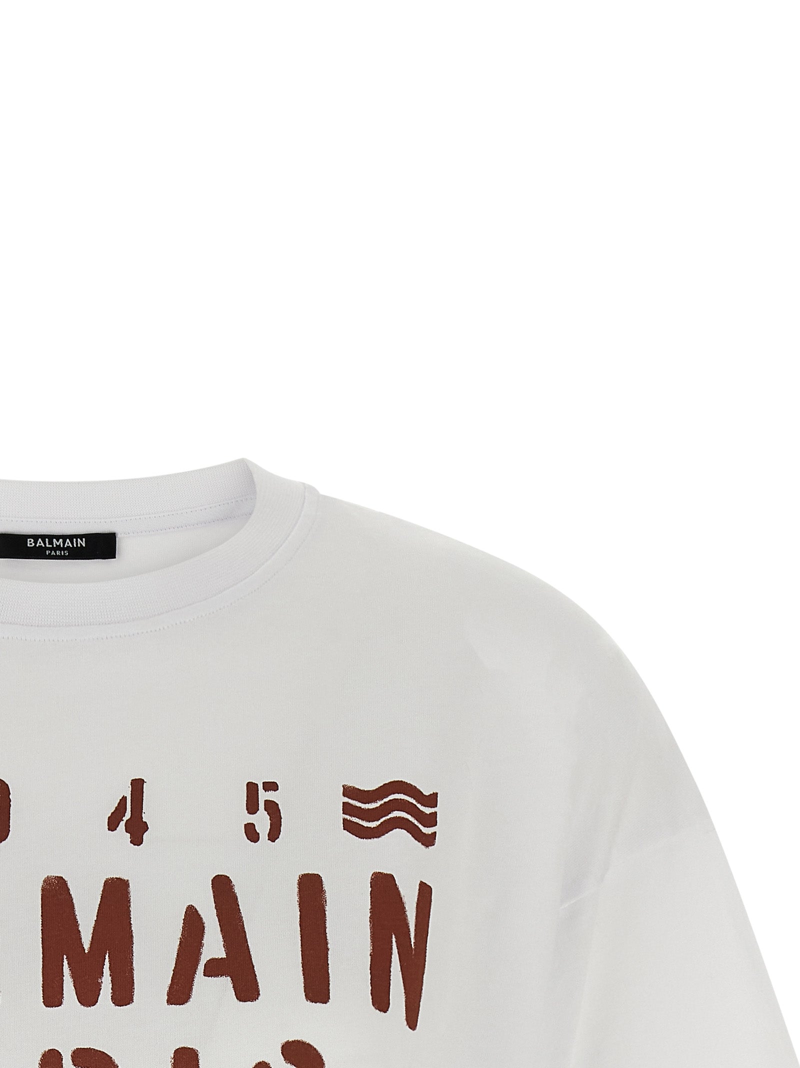 Balmain White Cotton T-Shirt Balmain