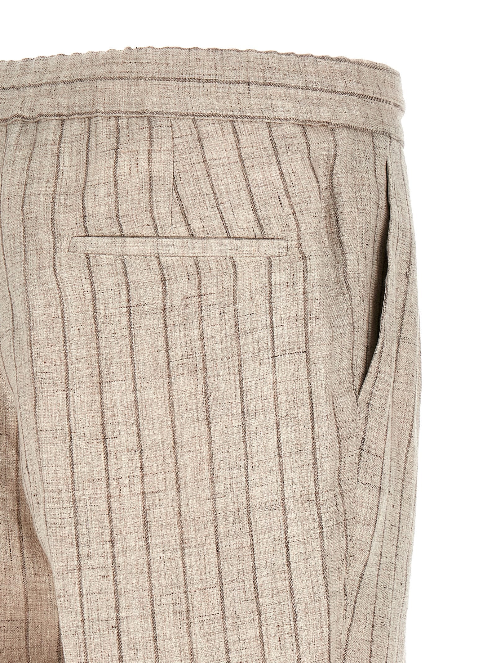 Brunello Cucinelli Beige Linen Casual Pants Brunello Cucinelli