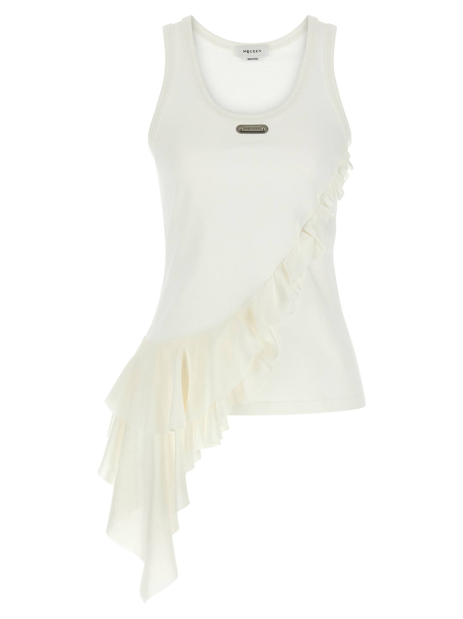 Alexander McQueen White Cotton Tank Tops Alexander McQueen