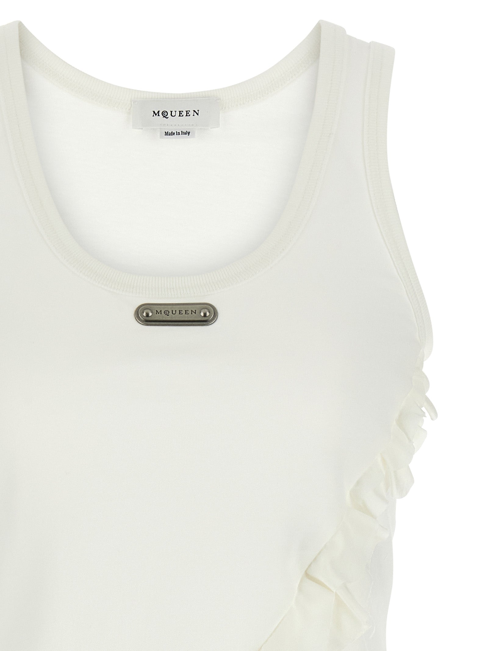 Alexander McQueen White Cotton Tank Tops Alexander McQueen