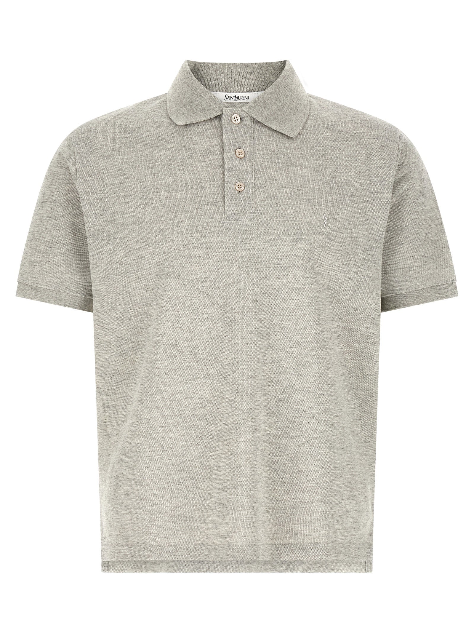 Saint Laurent Gray Cotton Polo Shirt Saint Laurent