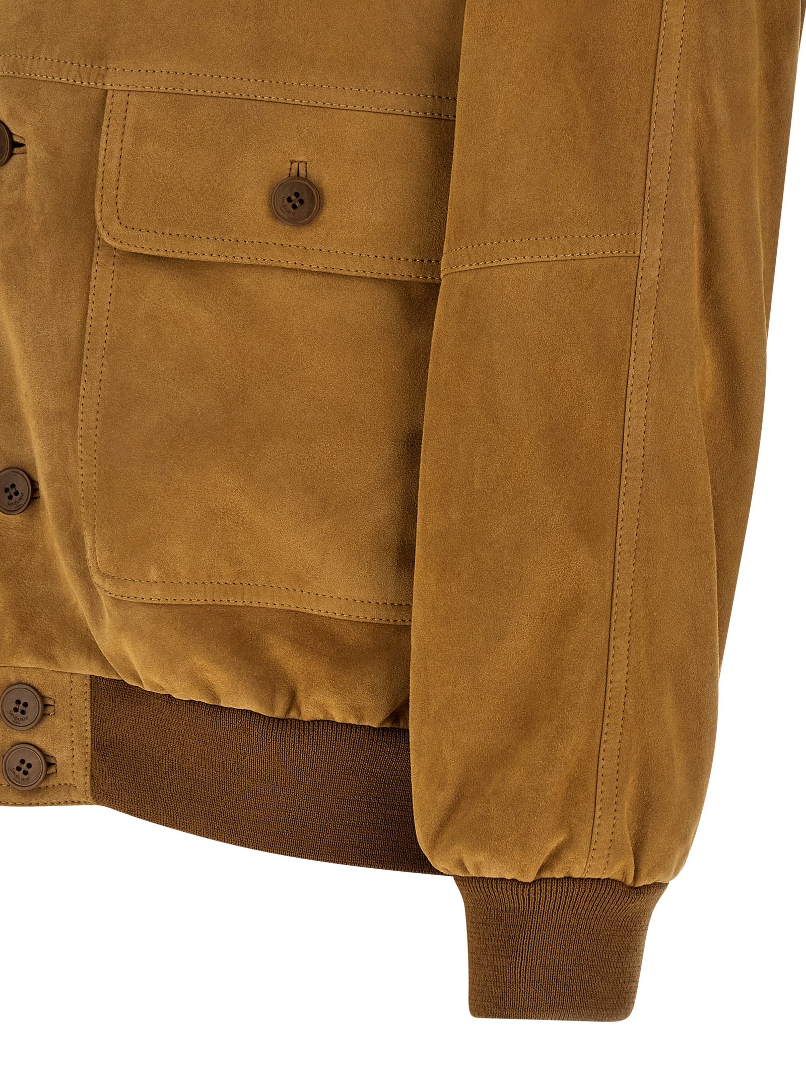 Saint Laurent Brown Lamb Leather Leather Jacket Saint Laurent